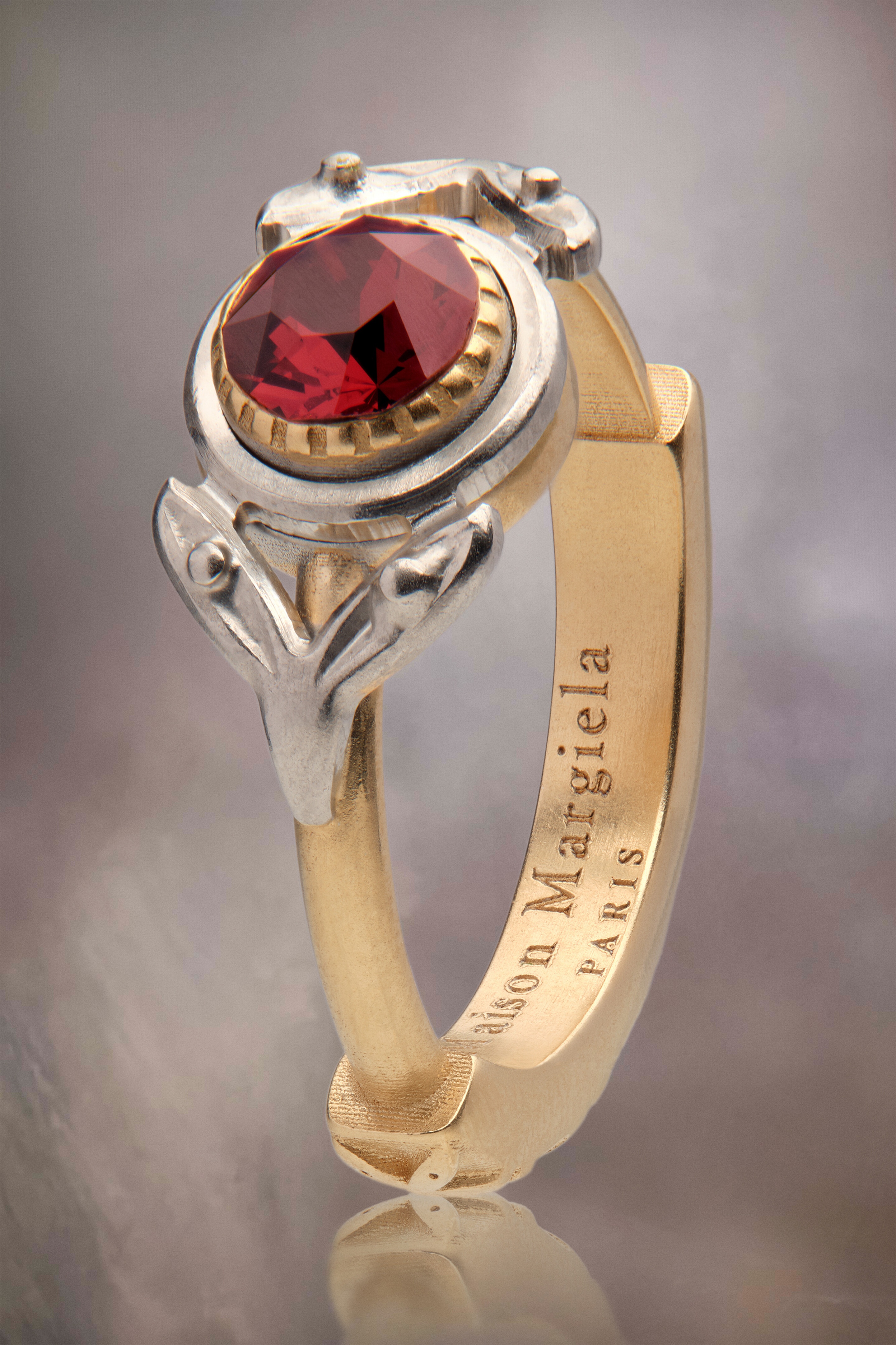 Red garnet ring - 2