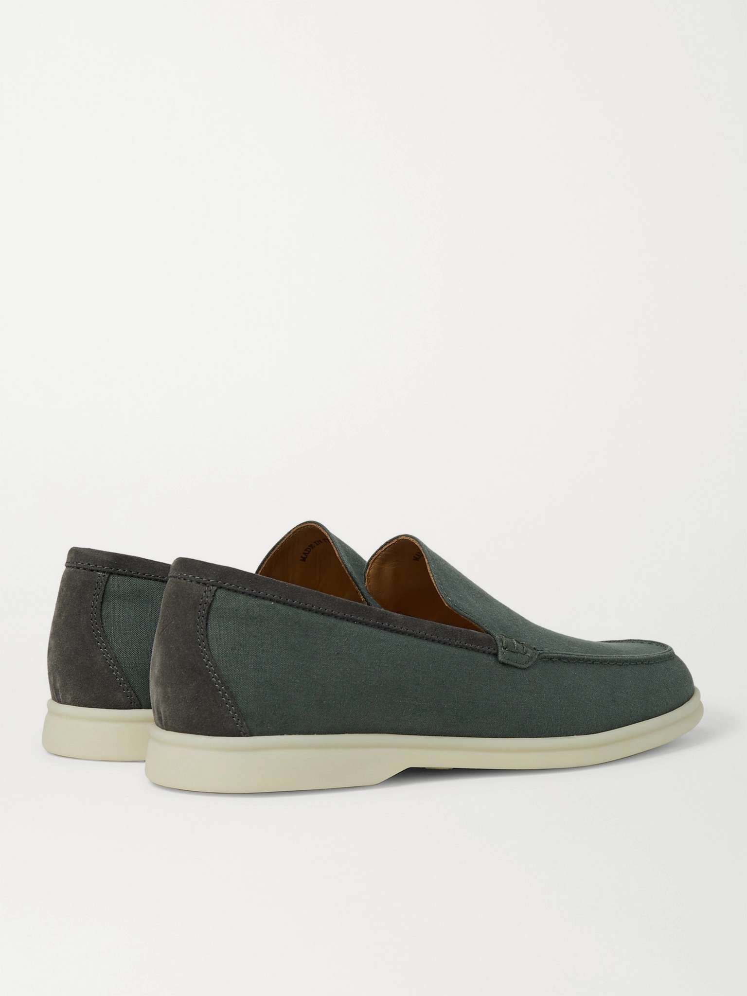 Summer Walk Suede-Trimmed Linen Loafers - 5