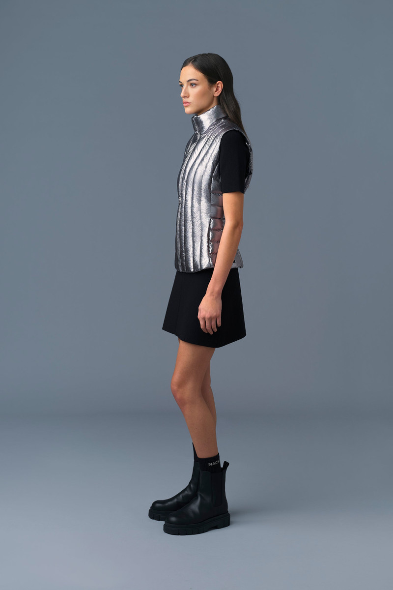 LILYAN-M Metallic Laminate Light Down Vest 3