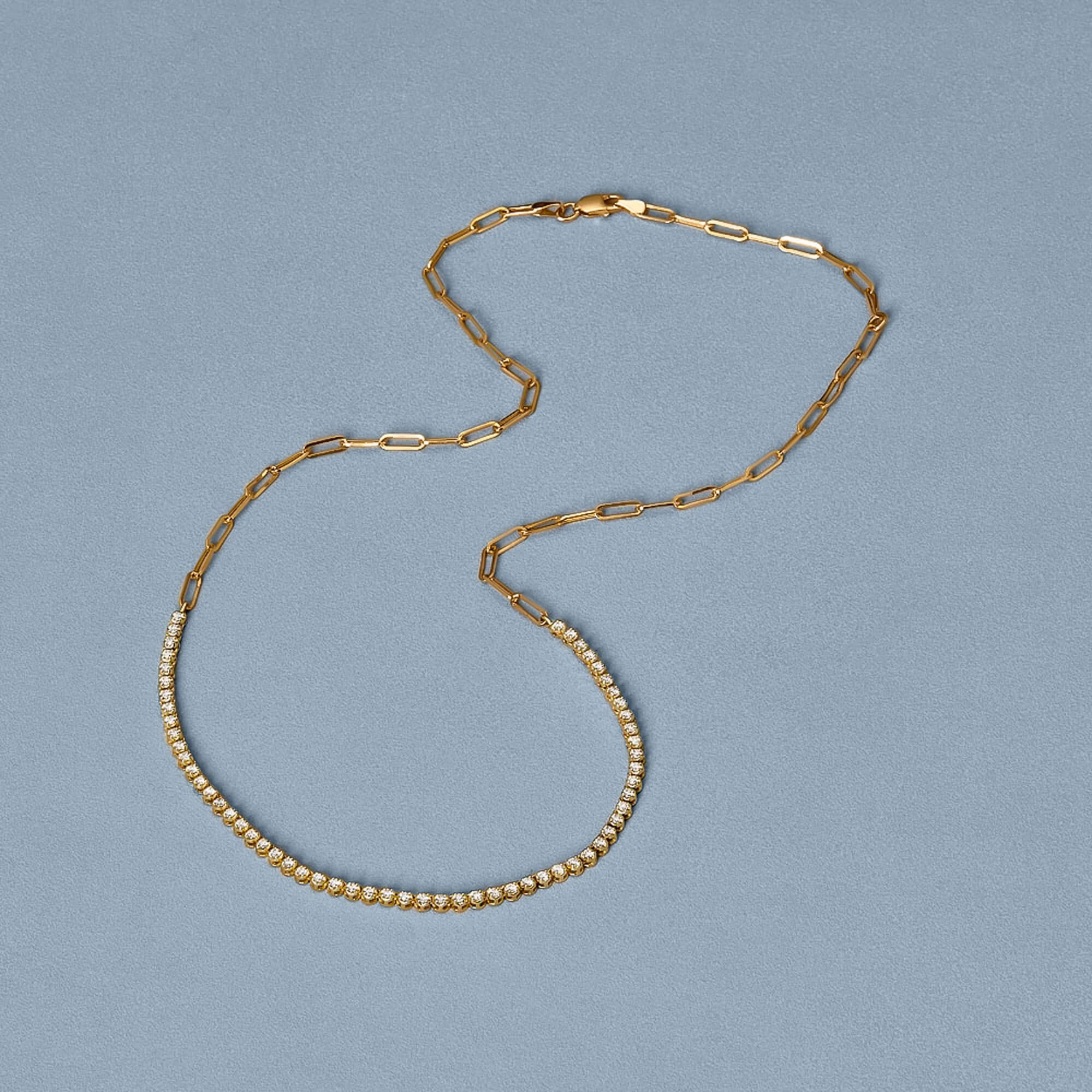 Drop Shot Diamond Tennis Necklace - 5