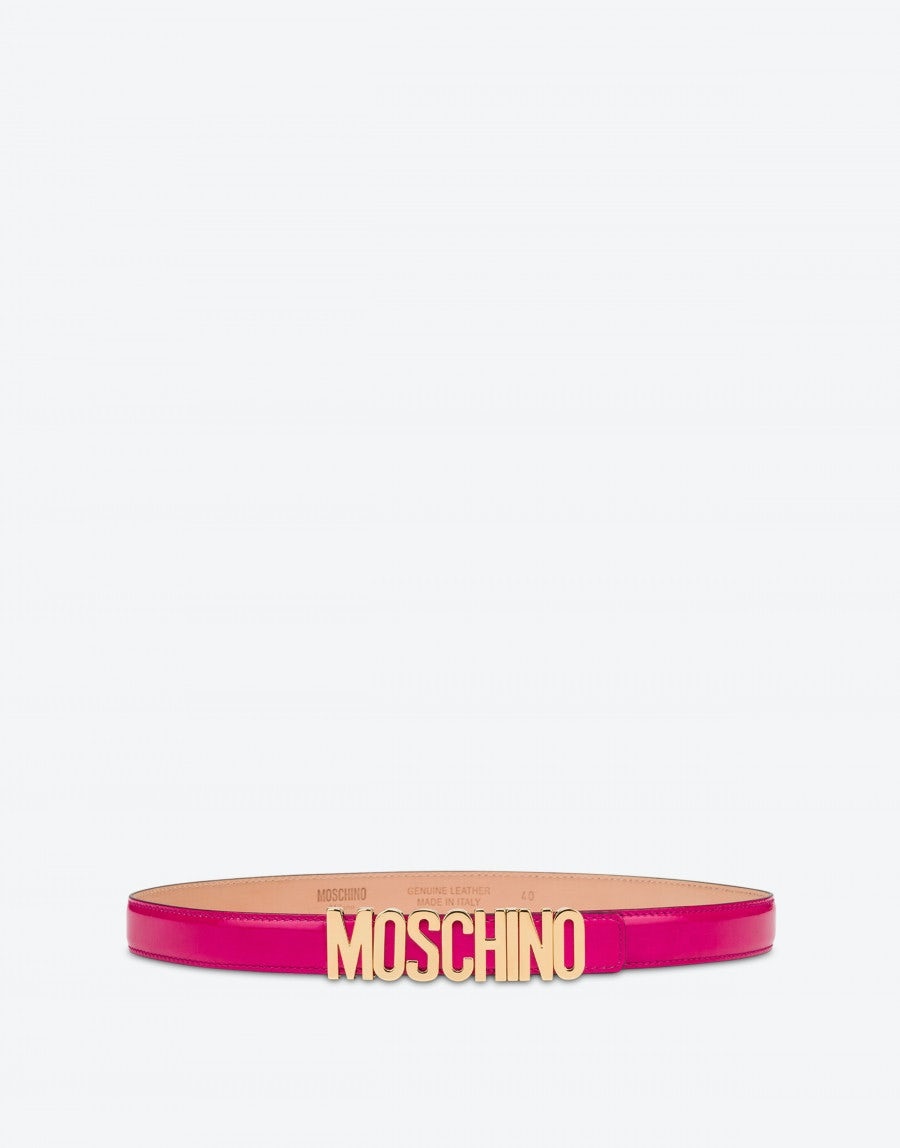 LETTERING LOGO PATENT LEATHER BELT - 1