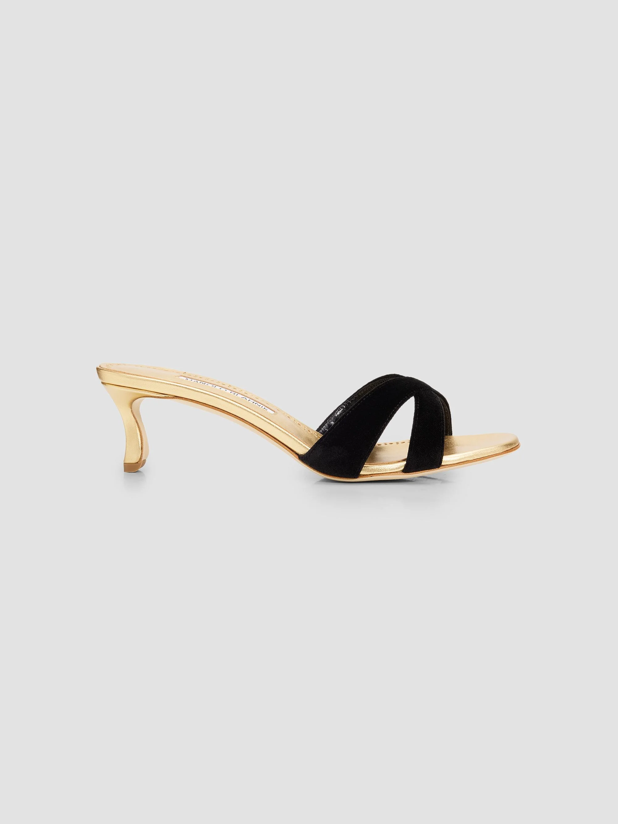 Women's Callydramu 50MM Slanted-Heel Sandals - Black Gold - 1