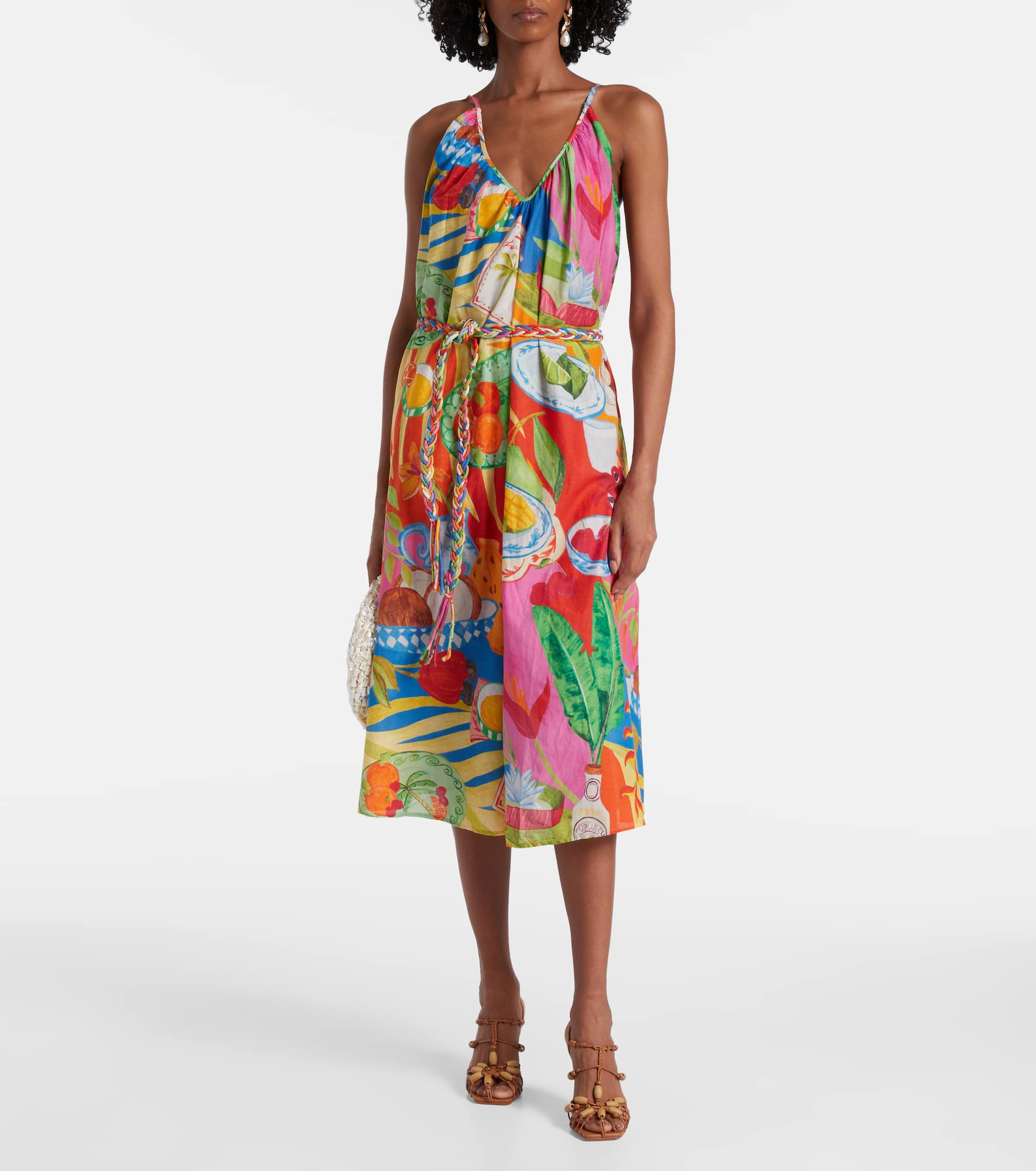 Printed cotton midi dress - 2