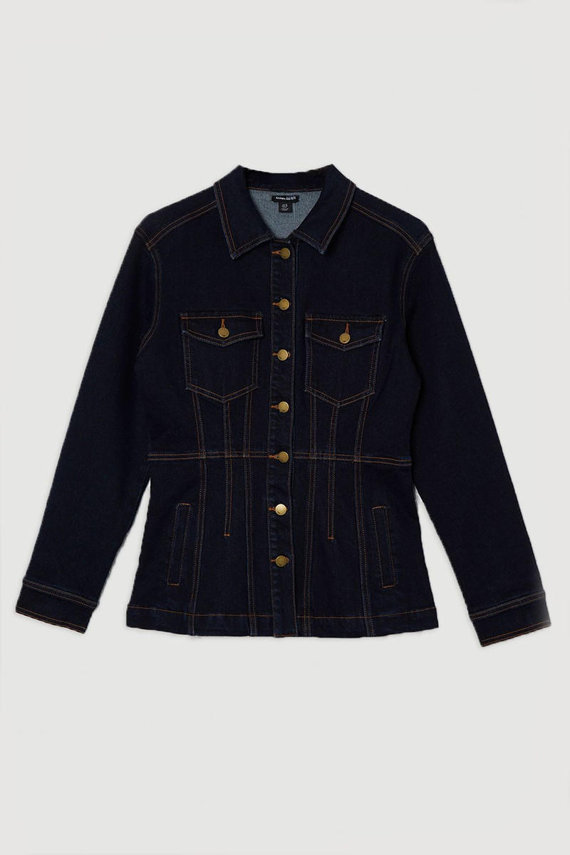 Denim Corset Waist Detail Jacket 4