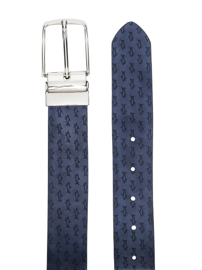 Paul & Shark shark-print leather belt outlook