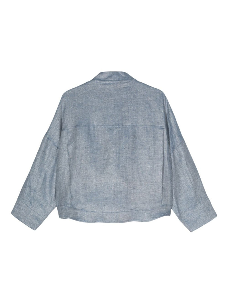 Herno logo-engraved buttons herringbone jacket outlook