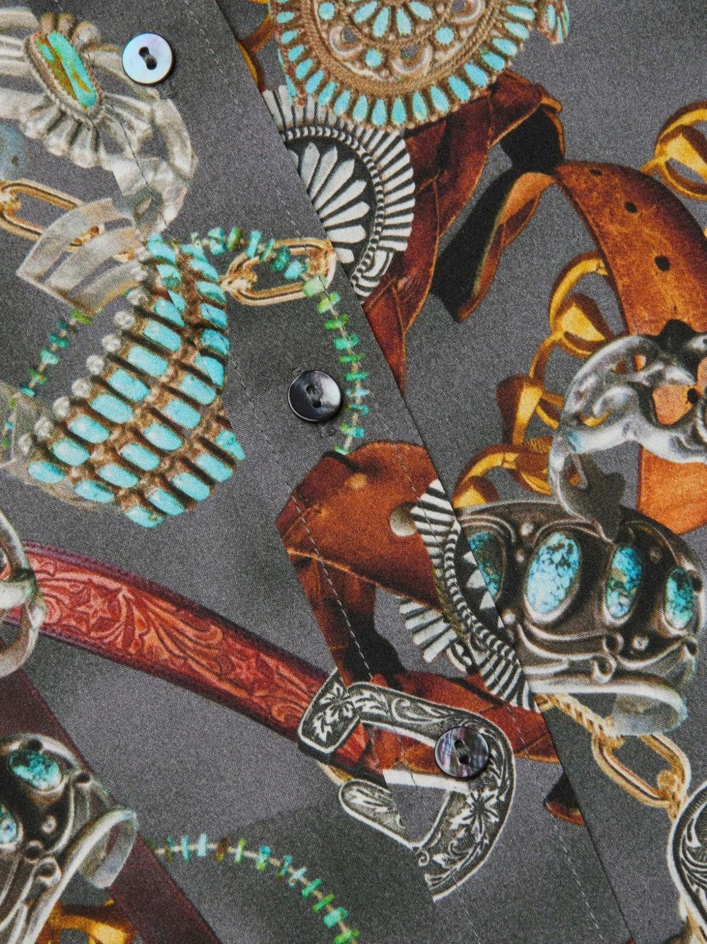 three-quarter sleeve chain-print shirt - 5