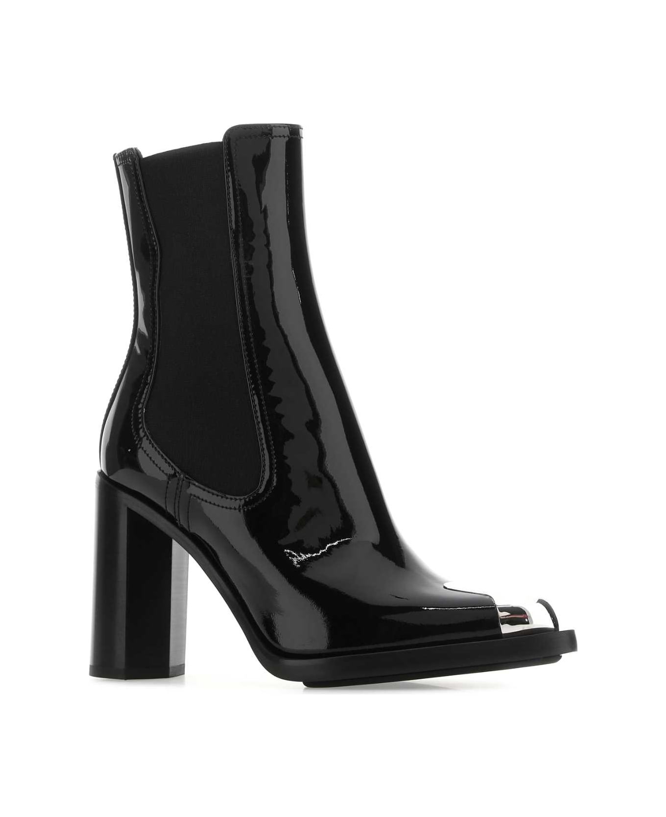 Black Leather Ankle Boots - 2