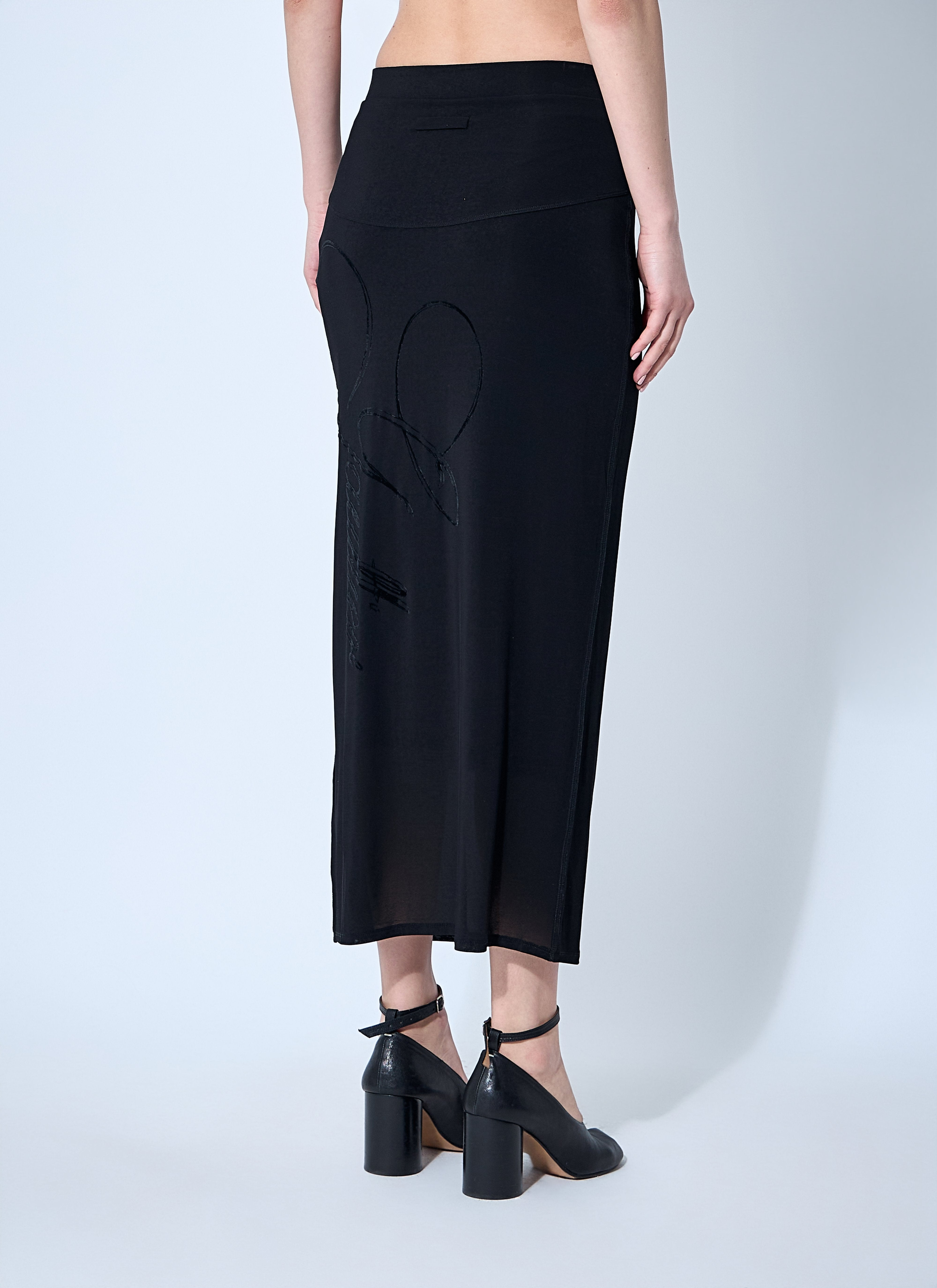 Jean Paul Gaultier Women Mesh Tattoo Midi Skirt - 4