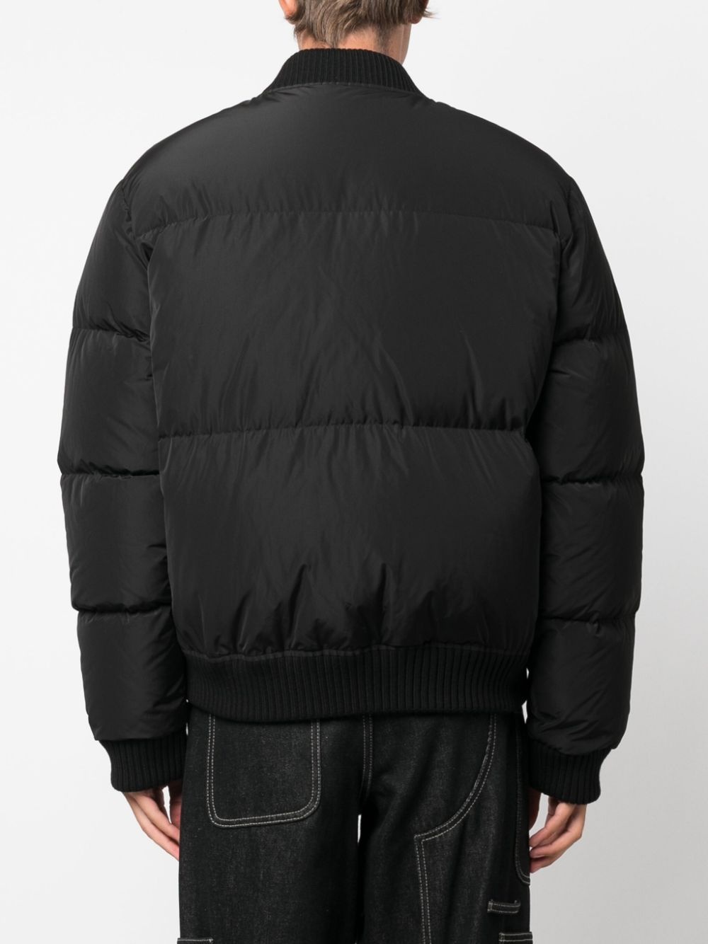 logo-print puffer bomber jacket - 4