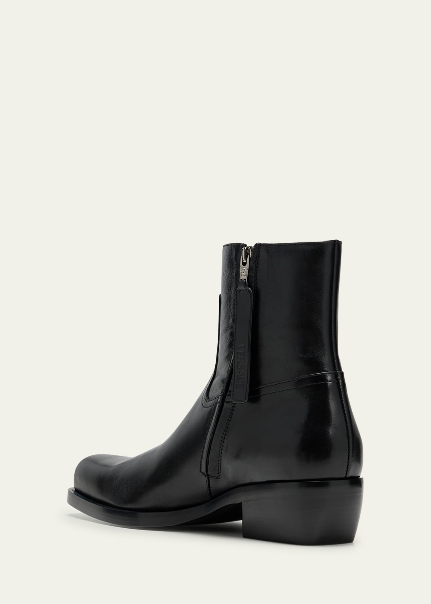 Men's Square-Toe Leather Ankle Boots - 3