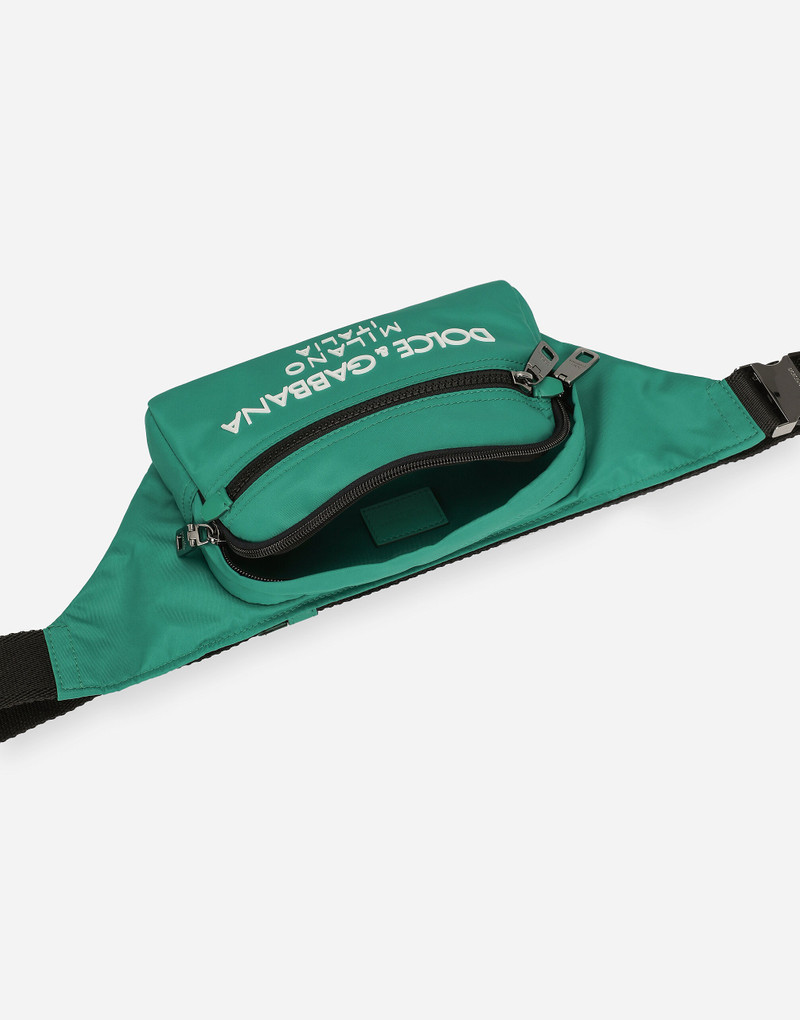 Small nylon belt bag with rubberized logo 5