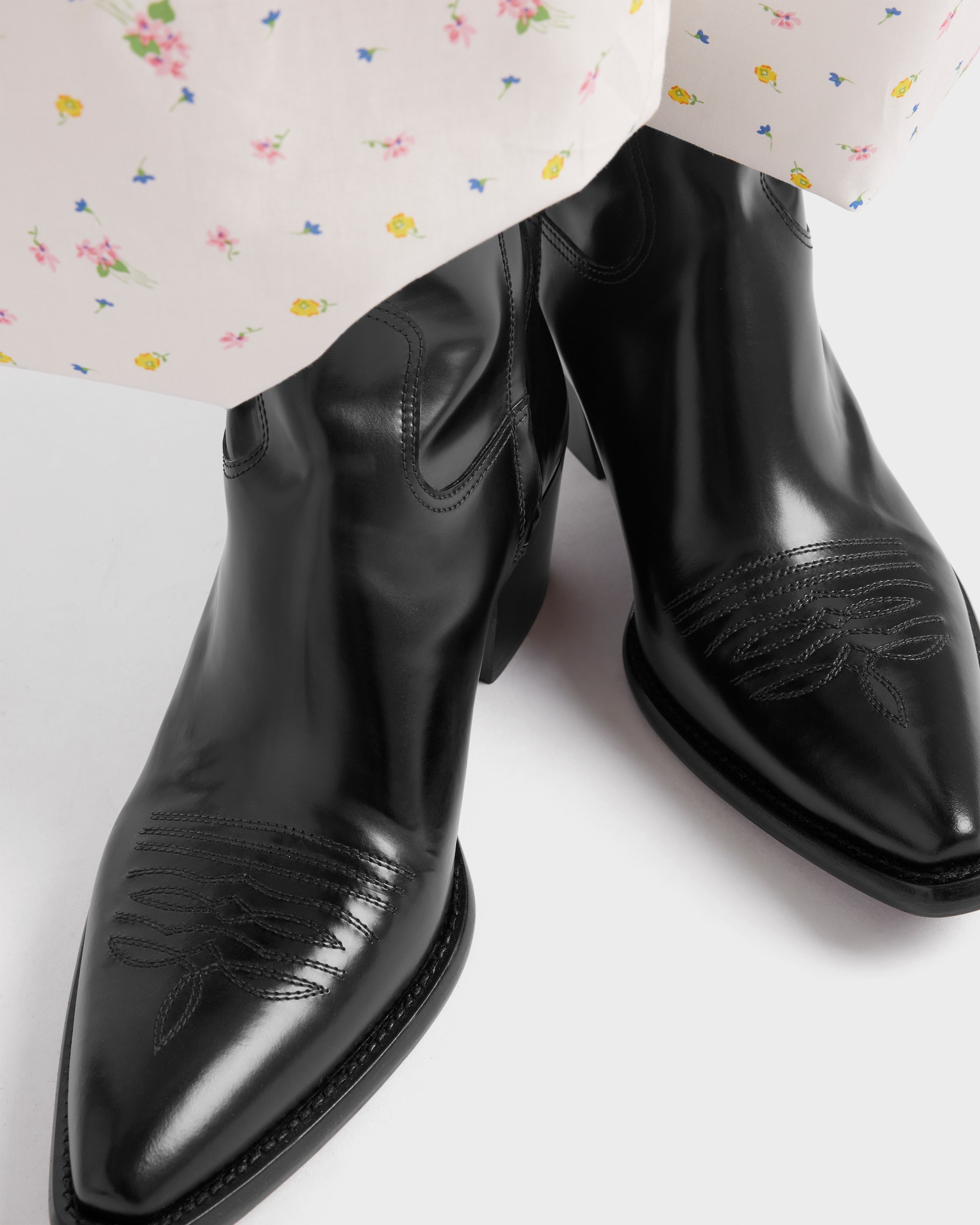 Brushed leather booties - 3