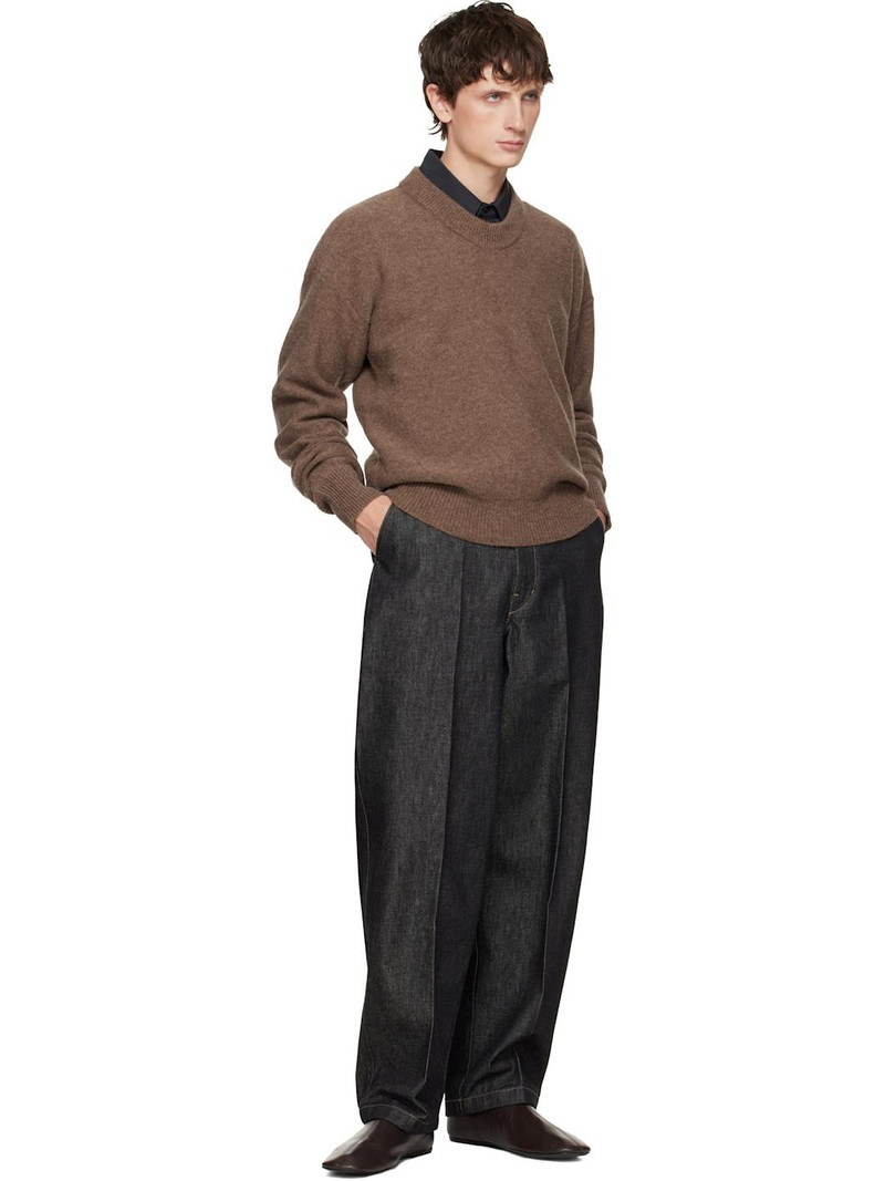 Lemaire Brown Boxy V Neck Sweater outlook