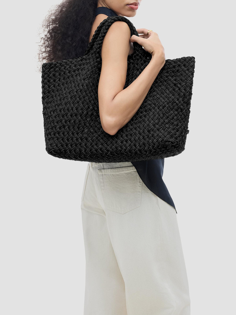 Women's St. Barths Large Double Weave Tote Bag - Jet 5