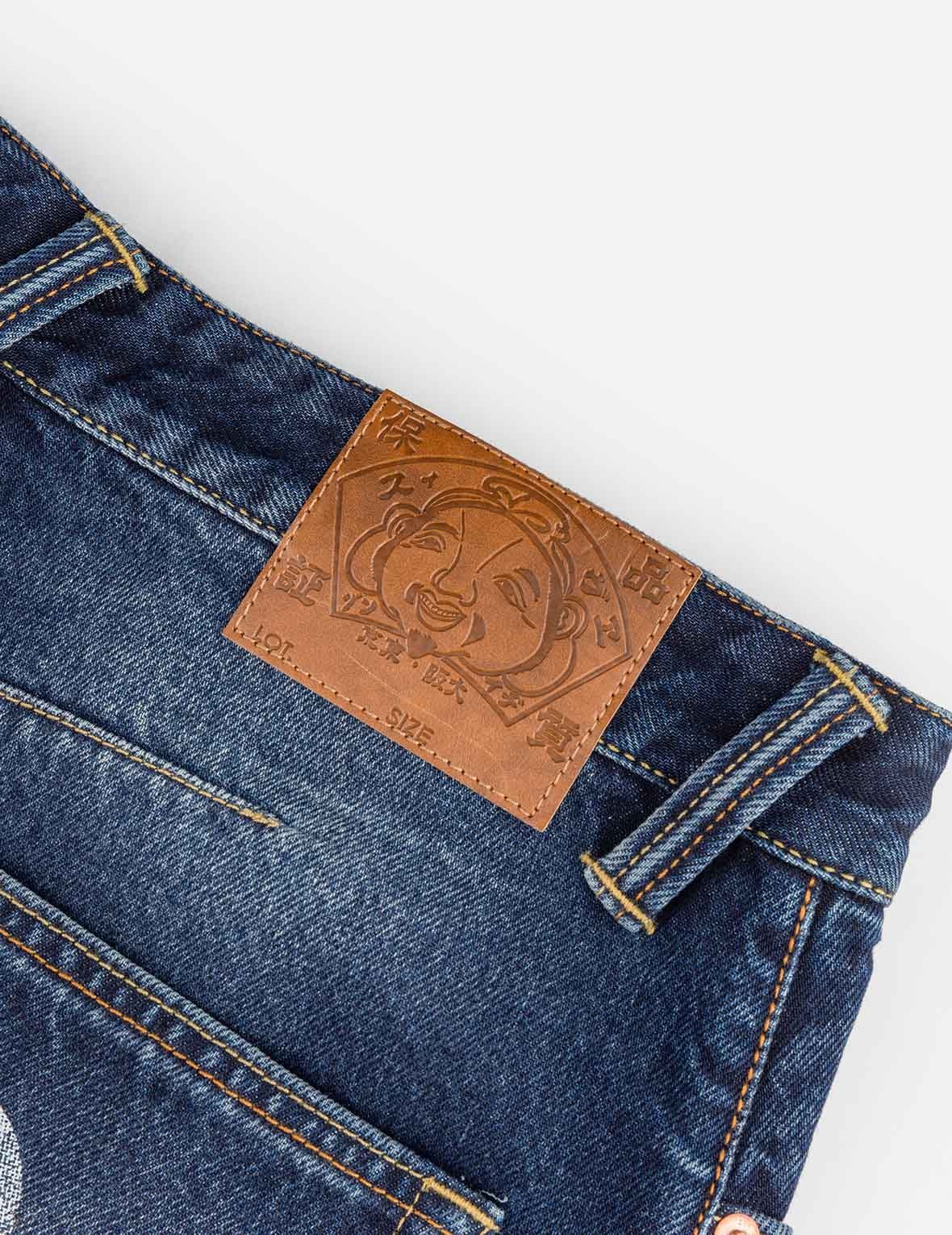 Hand-Drawn Seagull Print 3D Fit Jeans - 6