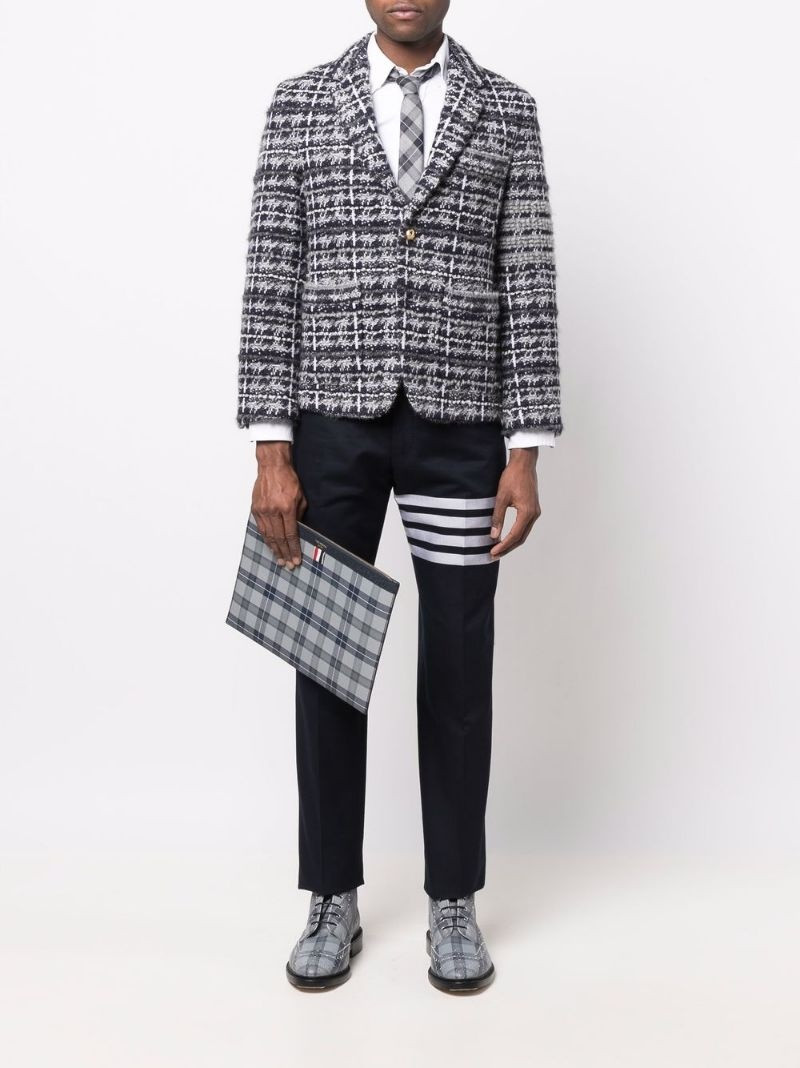 Thom Browne tartan-print medium document holder outlook