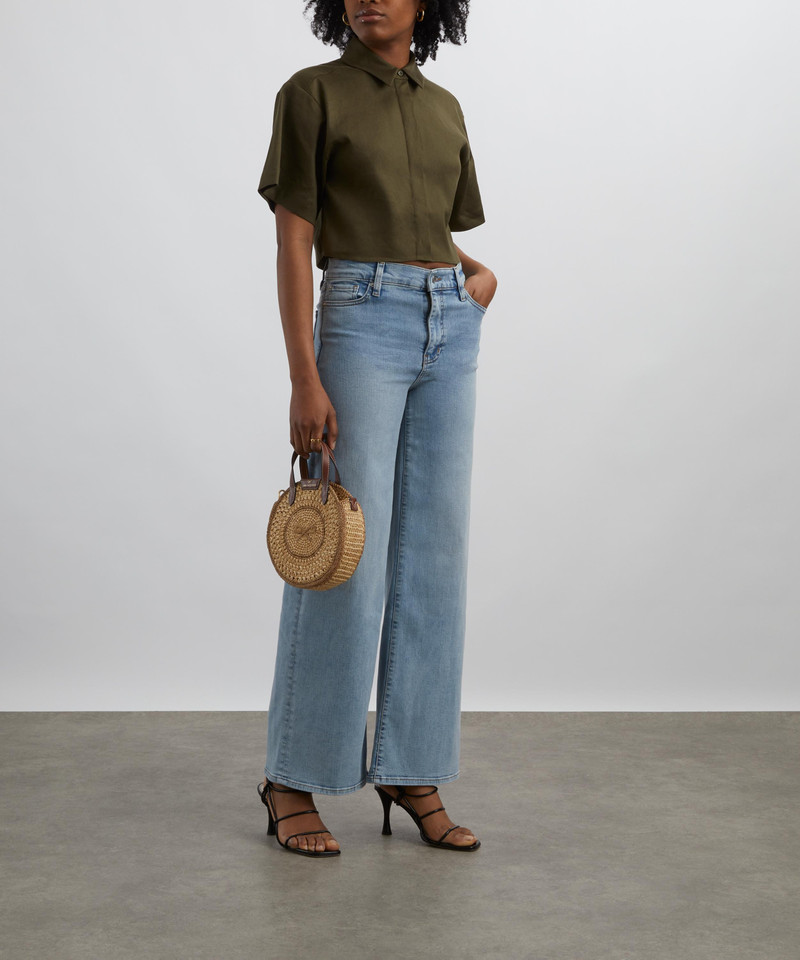 Le Slim Palazzo High-Rise Wide-Leg Jeans in Tribute 2