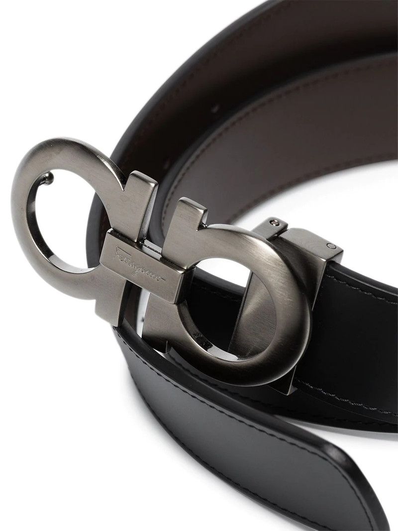 logo-buckle leather belt 3