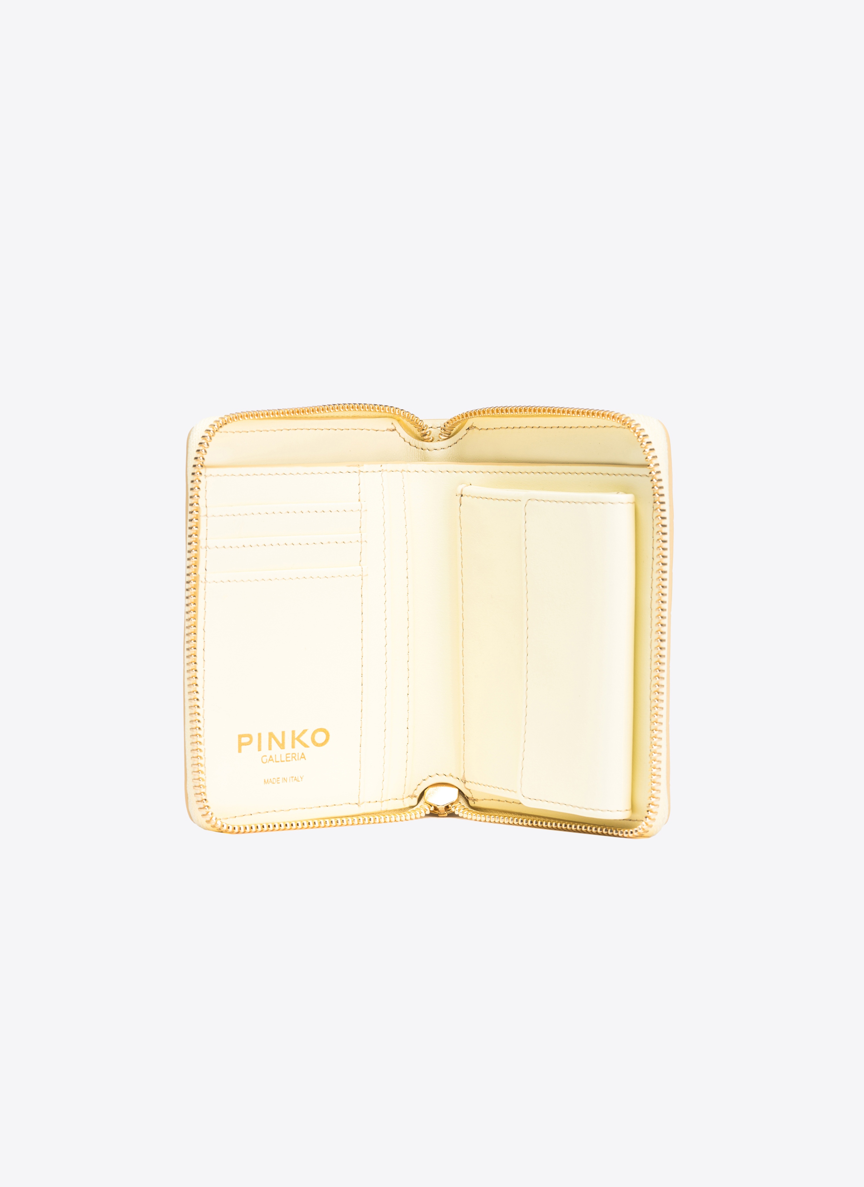 PINKO GALLERIA SQUARE ZIP-AROUND WALLET IN SHINY CROC-PRINT LEATHER - 5