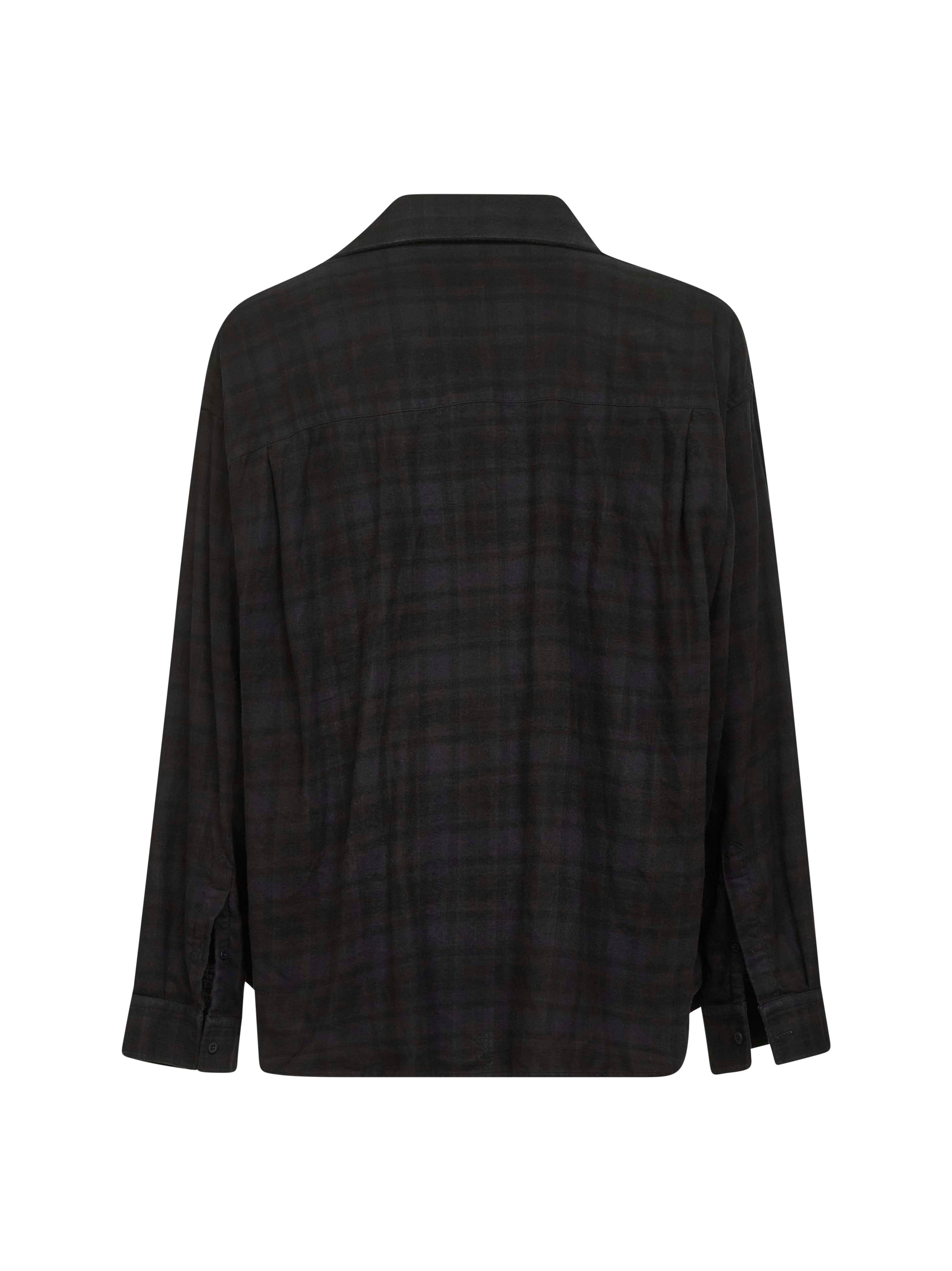 Black poplin and jersey Layered Shirt - 2