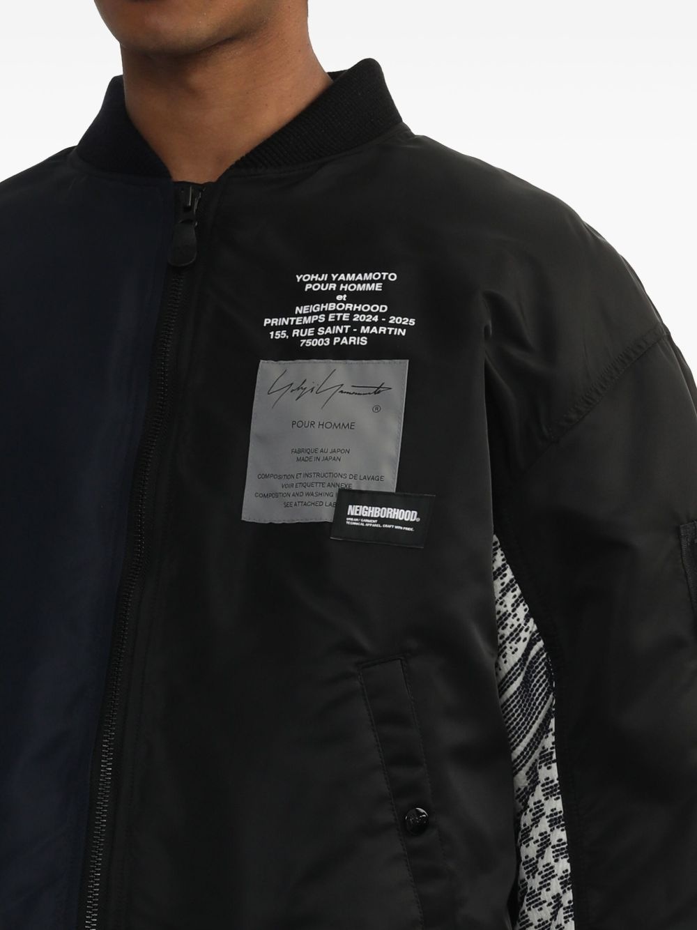 contrast-sleeve bomber jacket - 5