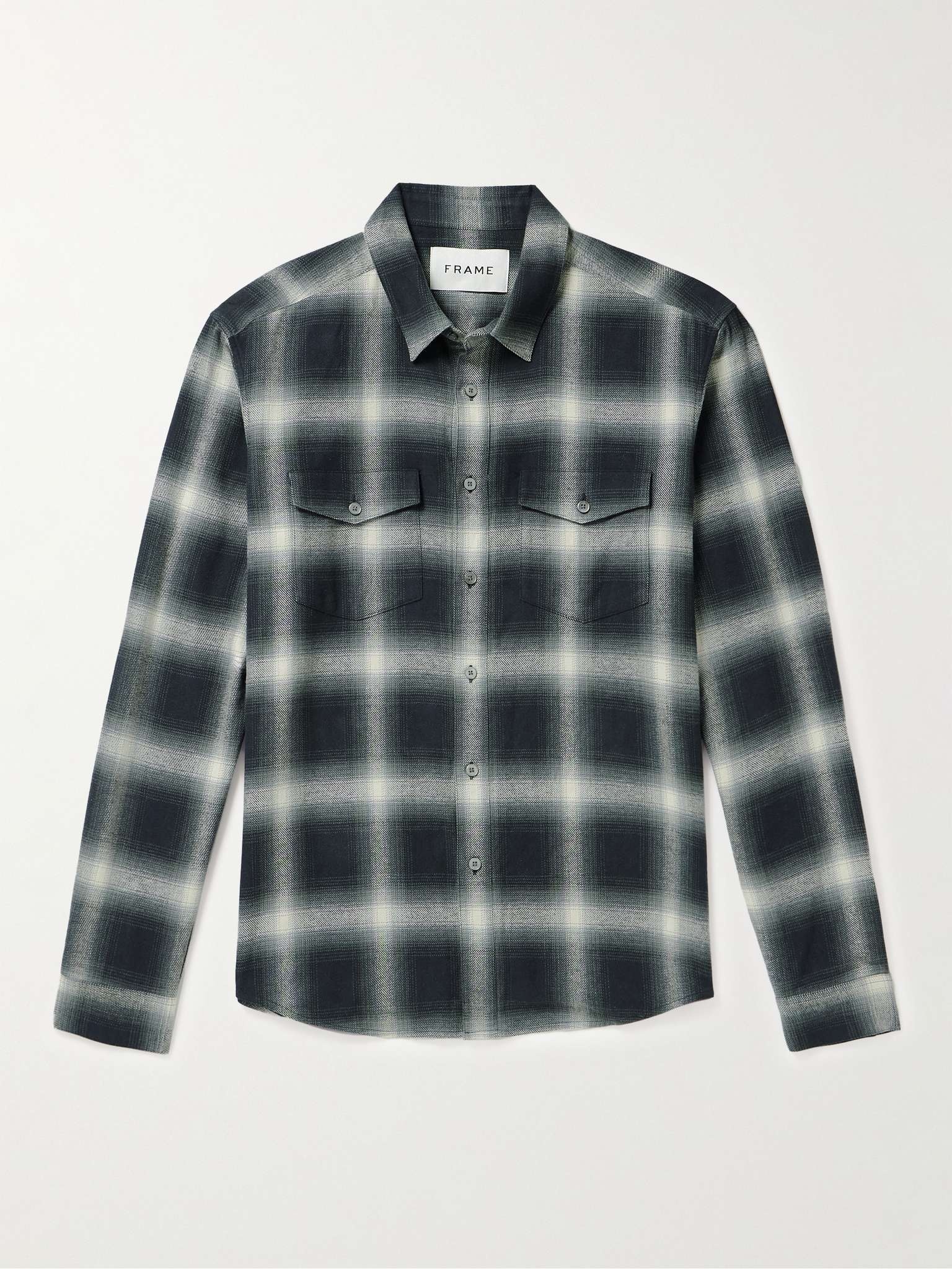 Checked Brushed Cotton-Flannel Shirt - 1