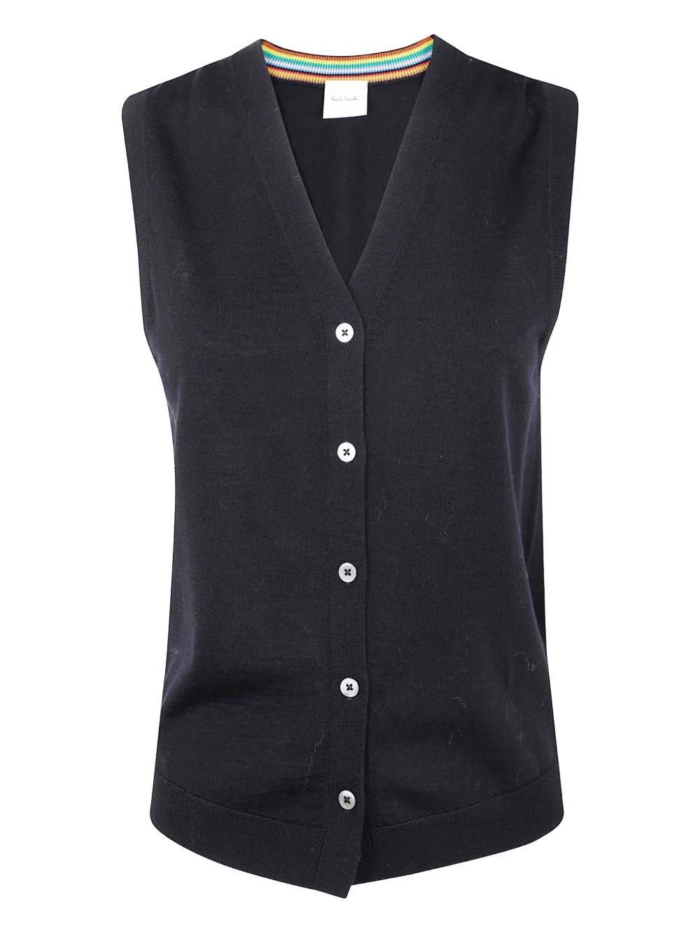 button-front sleeveless vest - 1