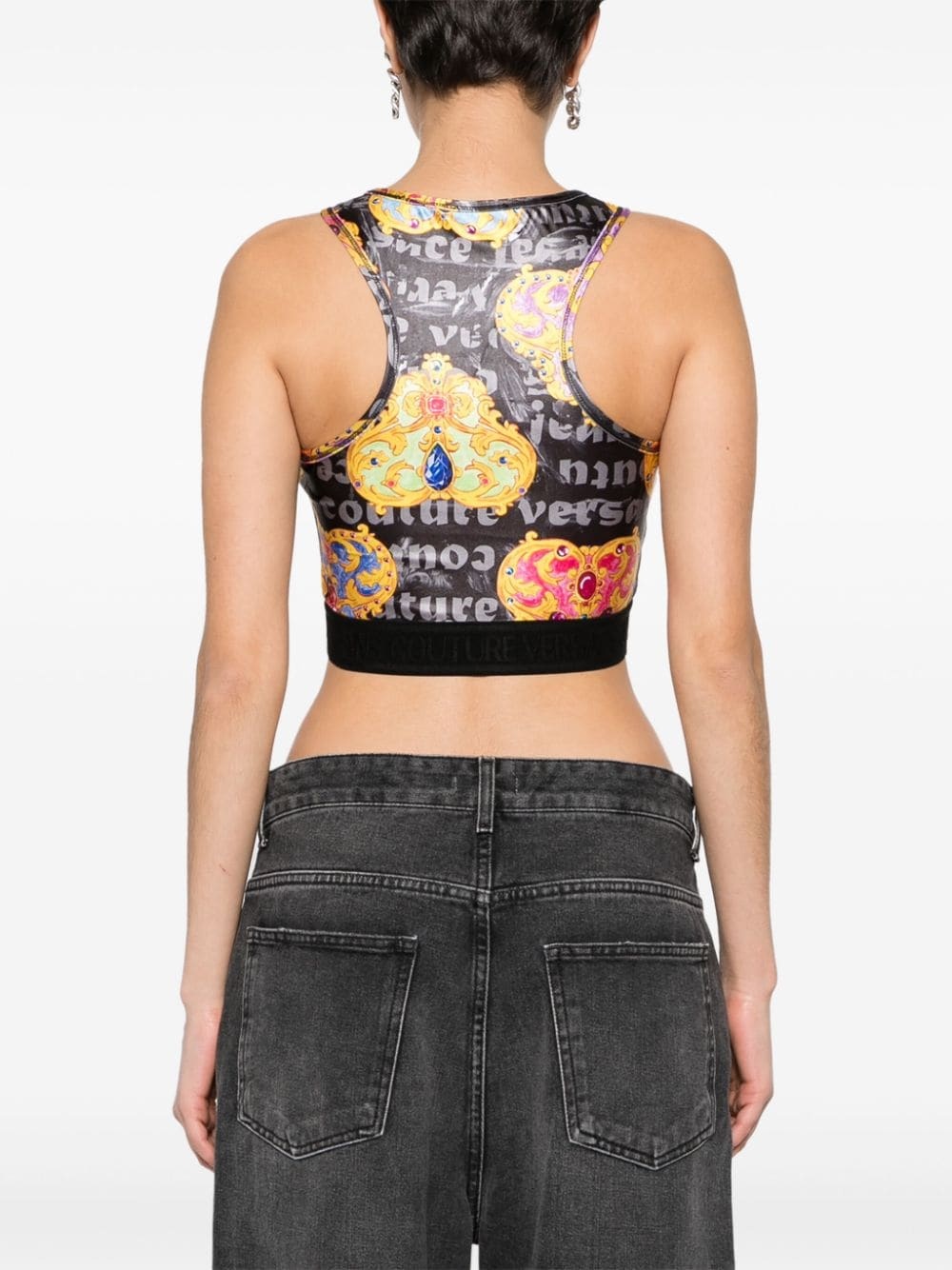printed cropped top - 4