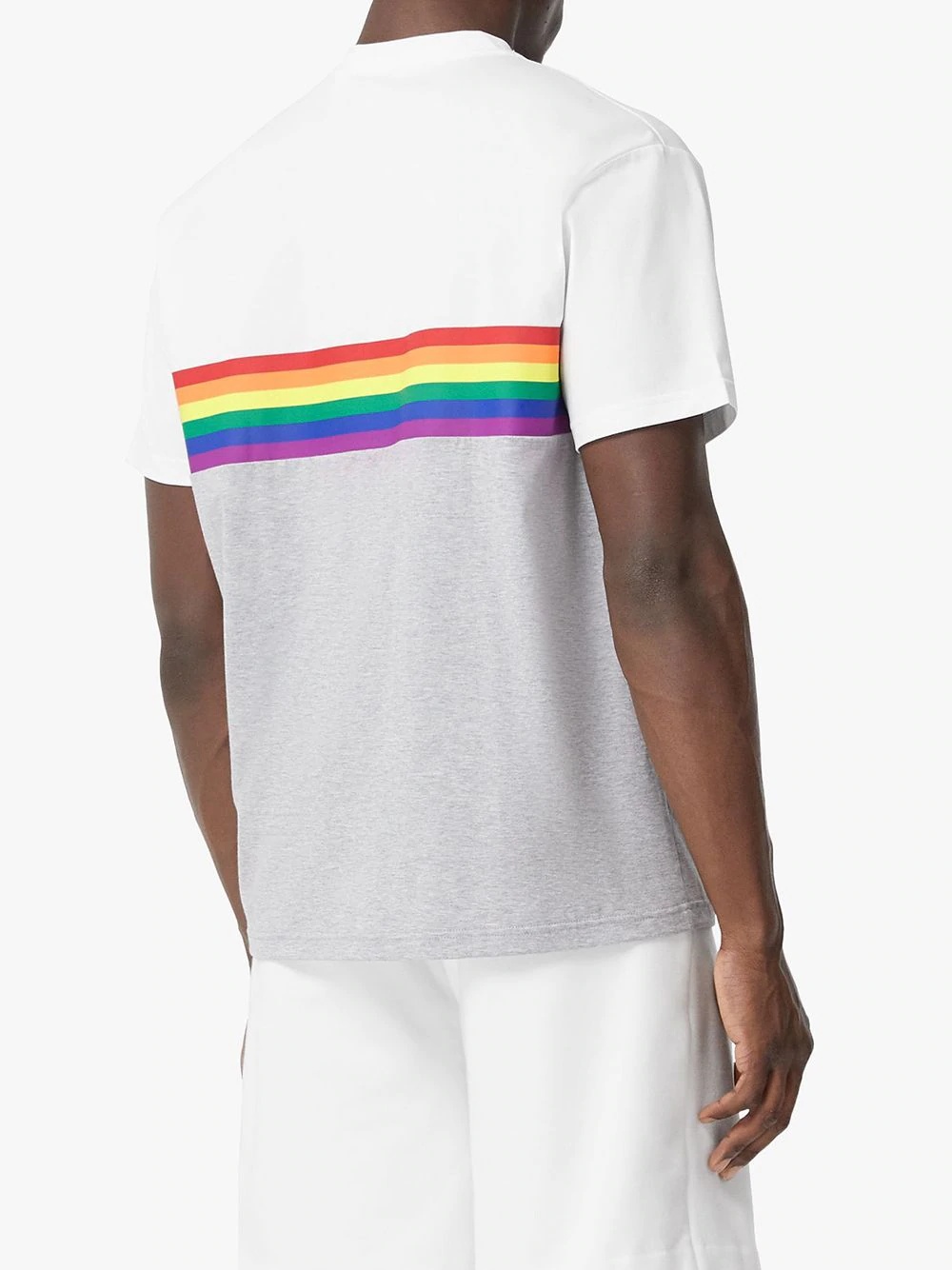 rainbow stripe print T-shirt - 4