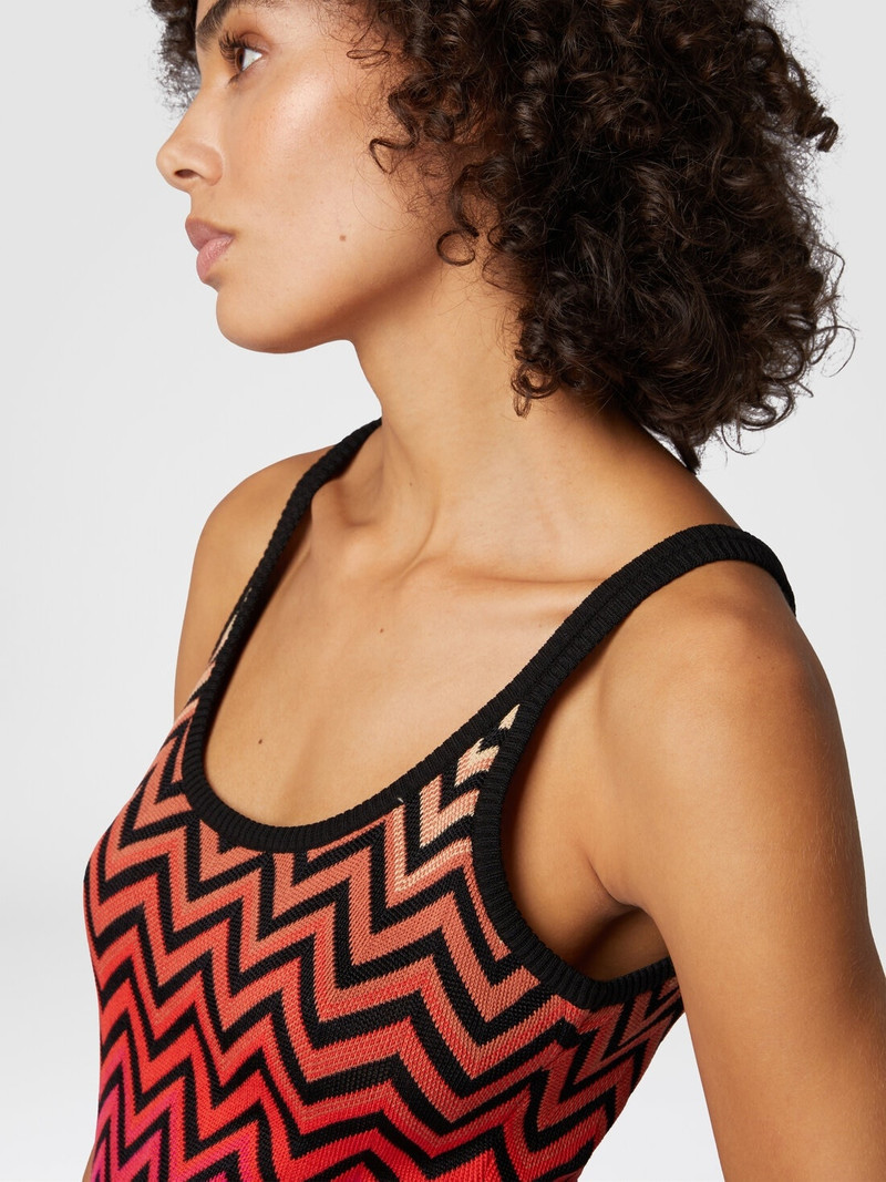 Cotton and viscose chevron dégradé basket 5