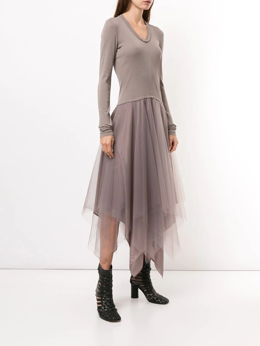 asymmetric tulle dress - 3