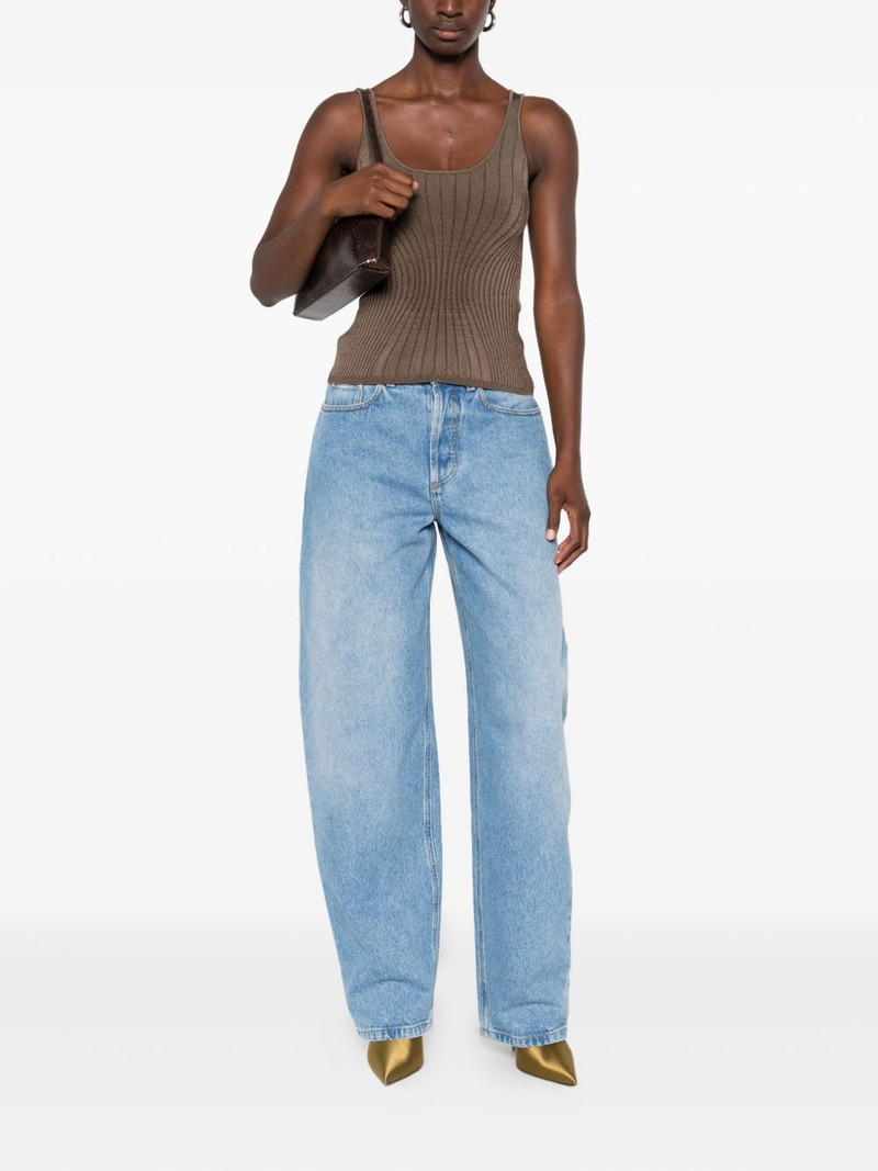 MUGLER ribbed square-neck top outlook