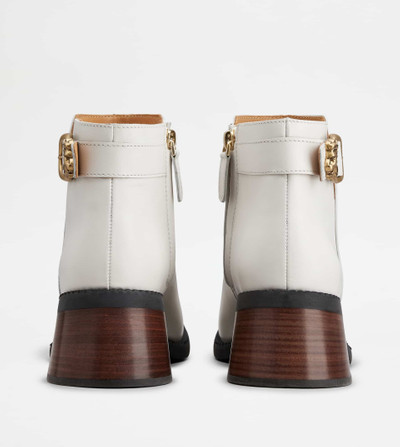 Tod's TOD'S ANKLE BOOTS IN LEATHER - WHITE outlook