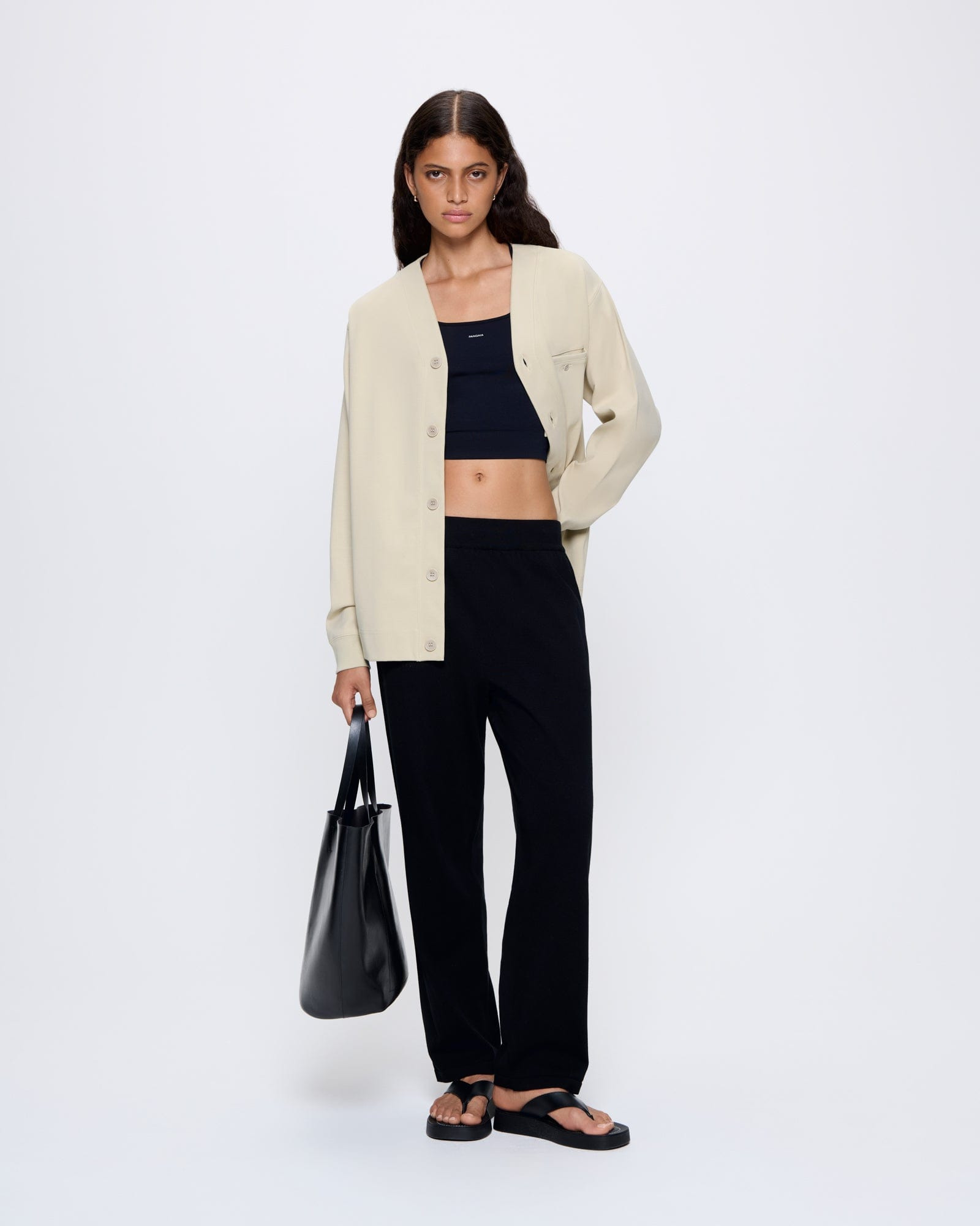 Womens DNA Knitted Straight Leg Track Pants - Black - 2