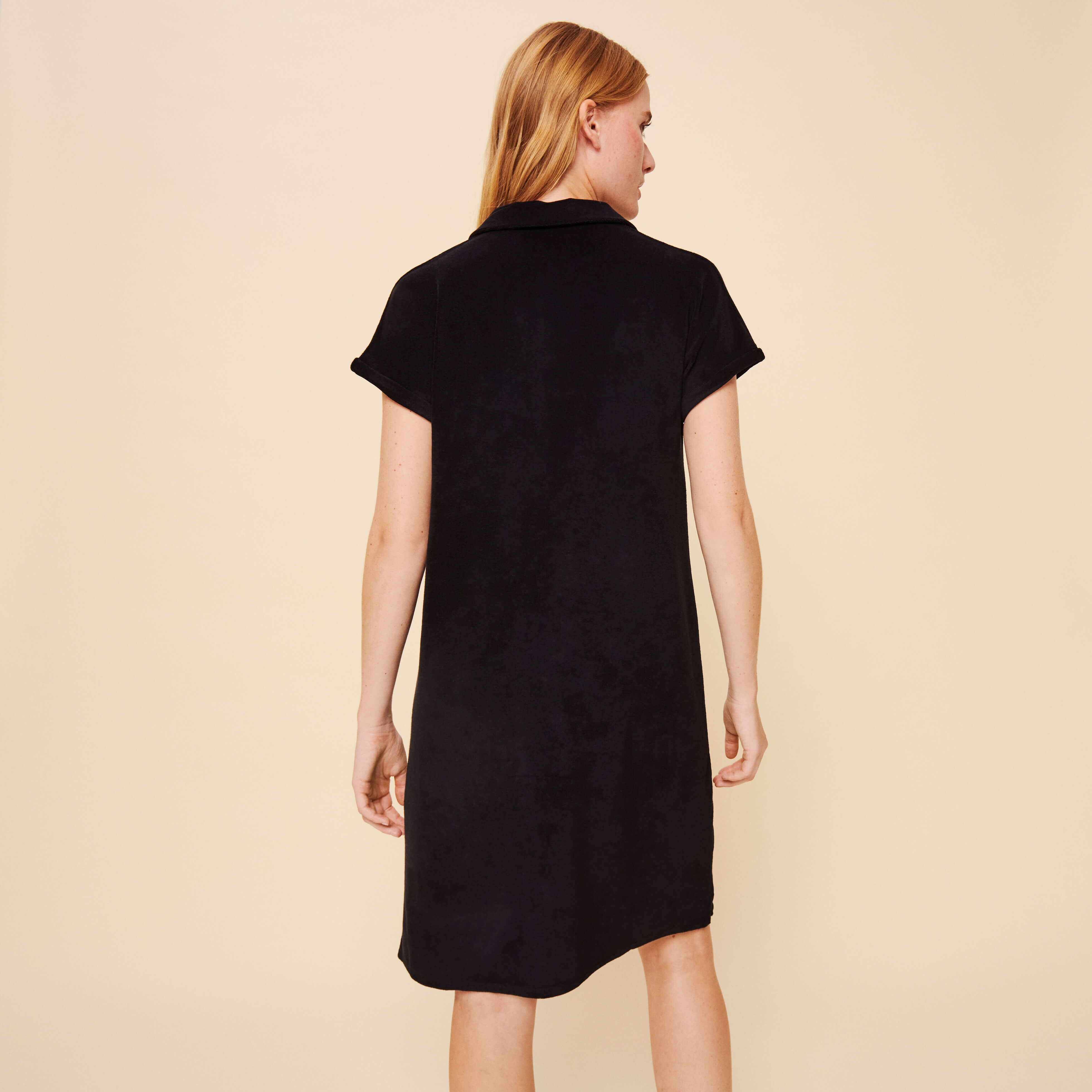 Women Terry Polo Dress Solid - 4