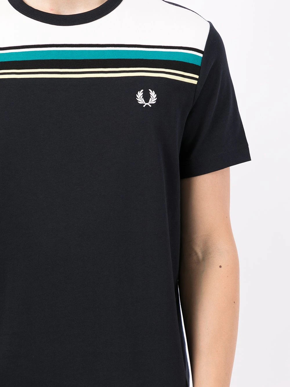 logo striped crew-neck T-shirt - 5