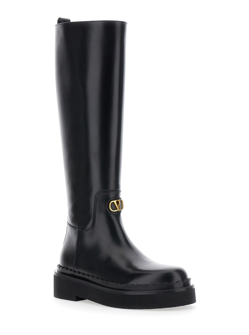 Valentino Garavani Women Boot | Vlogo Signature | T. 30/45 | Vitello/Antique Brass Logo/Rs - 2