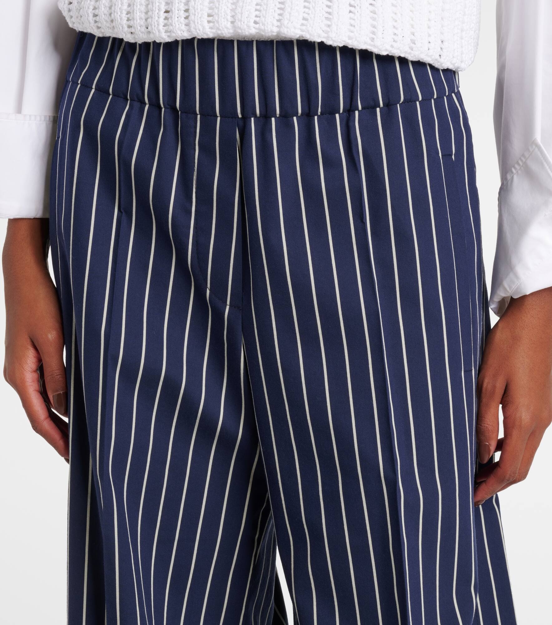 Cotton and silk wide-leg pants - 4