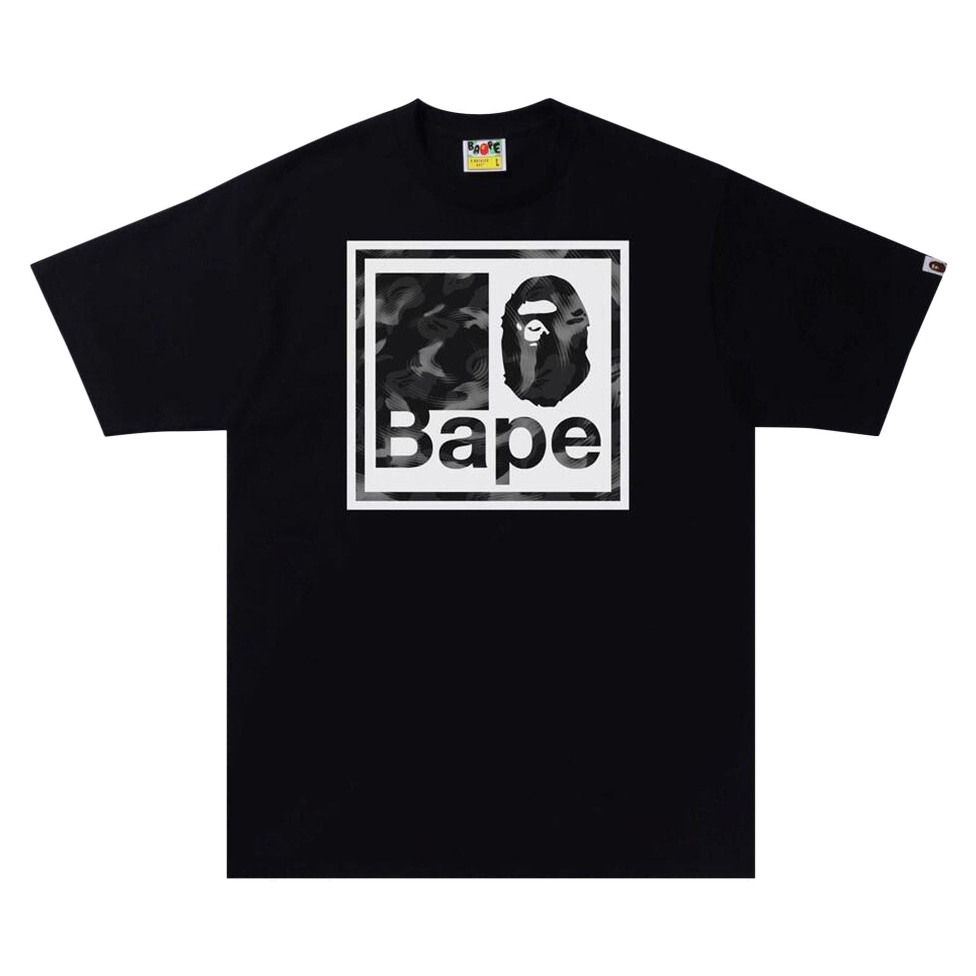 BAPE Stroke Camo Quadrangle Tee 'Black' - 1