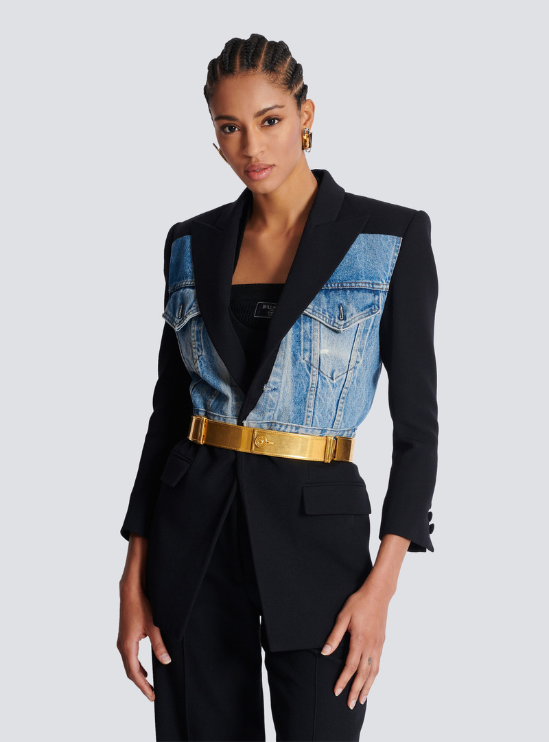 Balmain Brass belt with jeans effect outlook