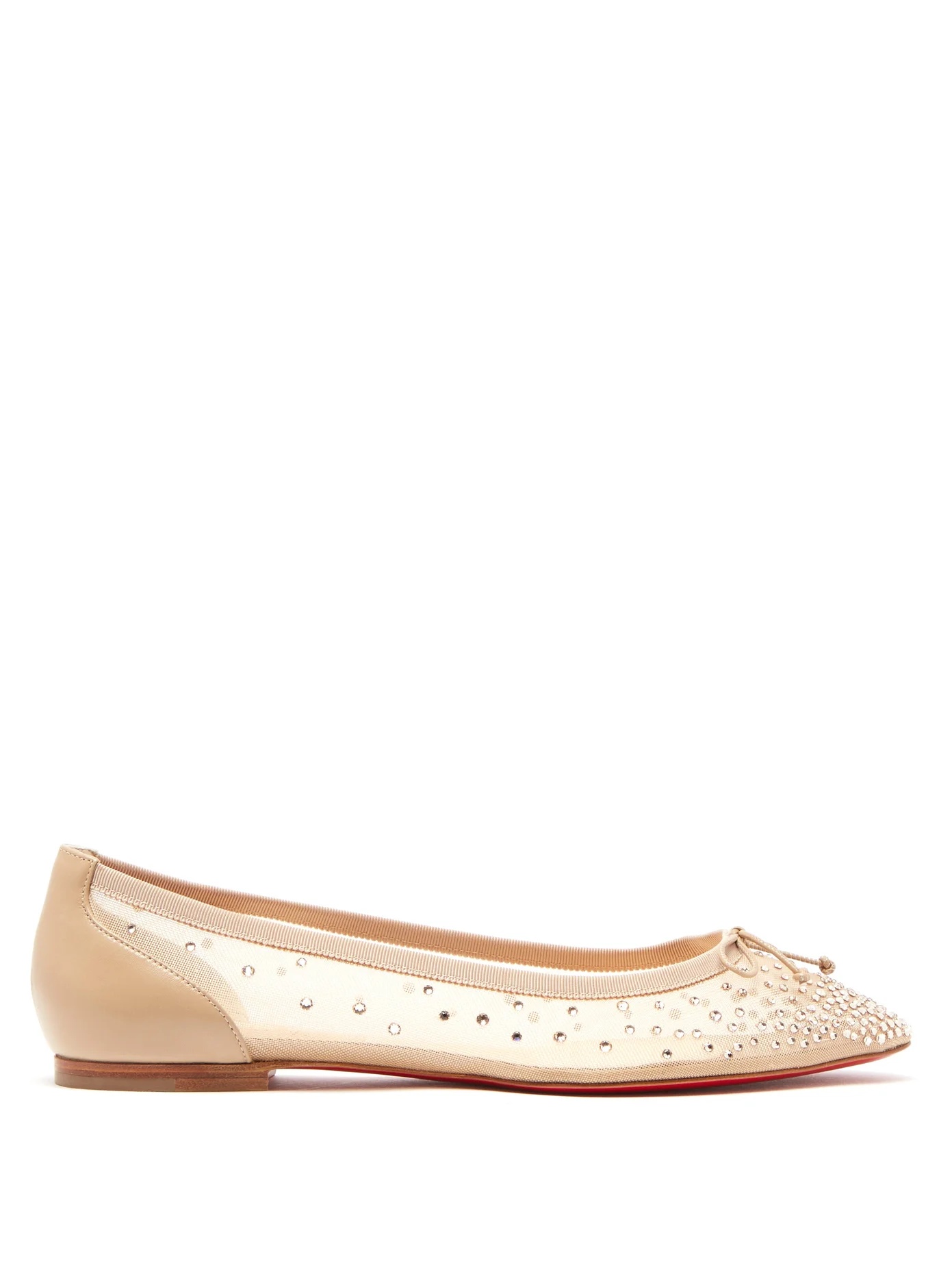 Patio crystal-embellished mesh ballet flats - 1