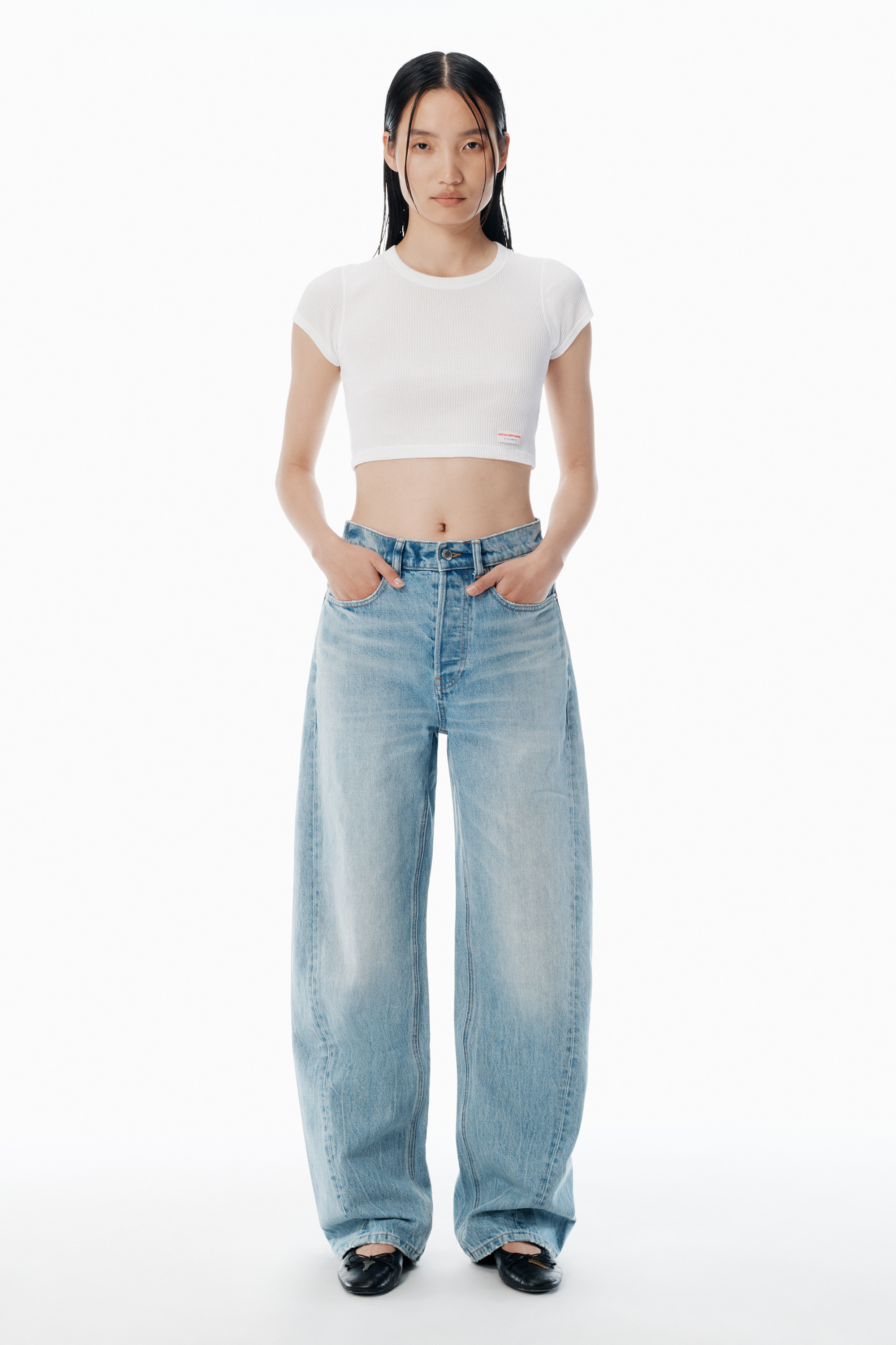 float bleach blue mid-rise jeans - 6