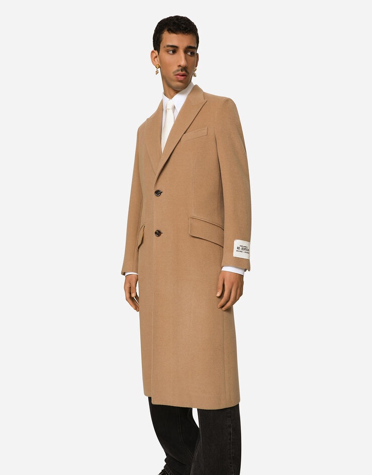 Single-breasted camel wool coat - 4