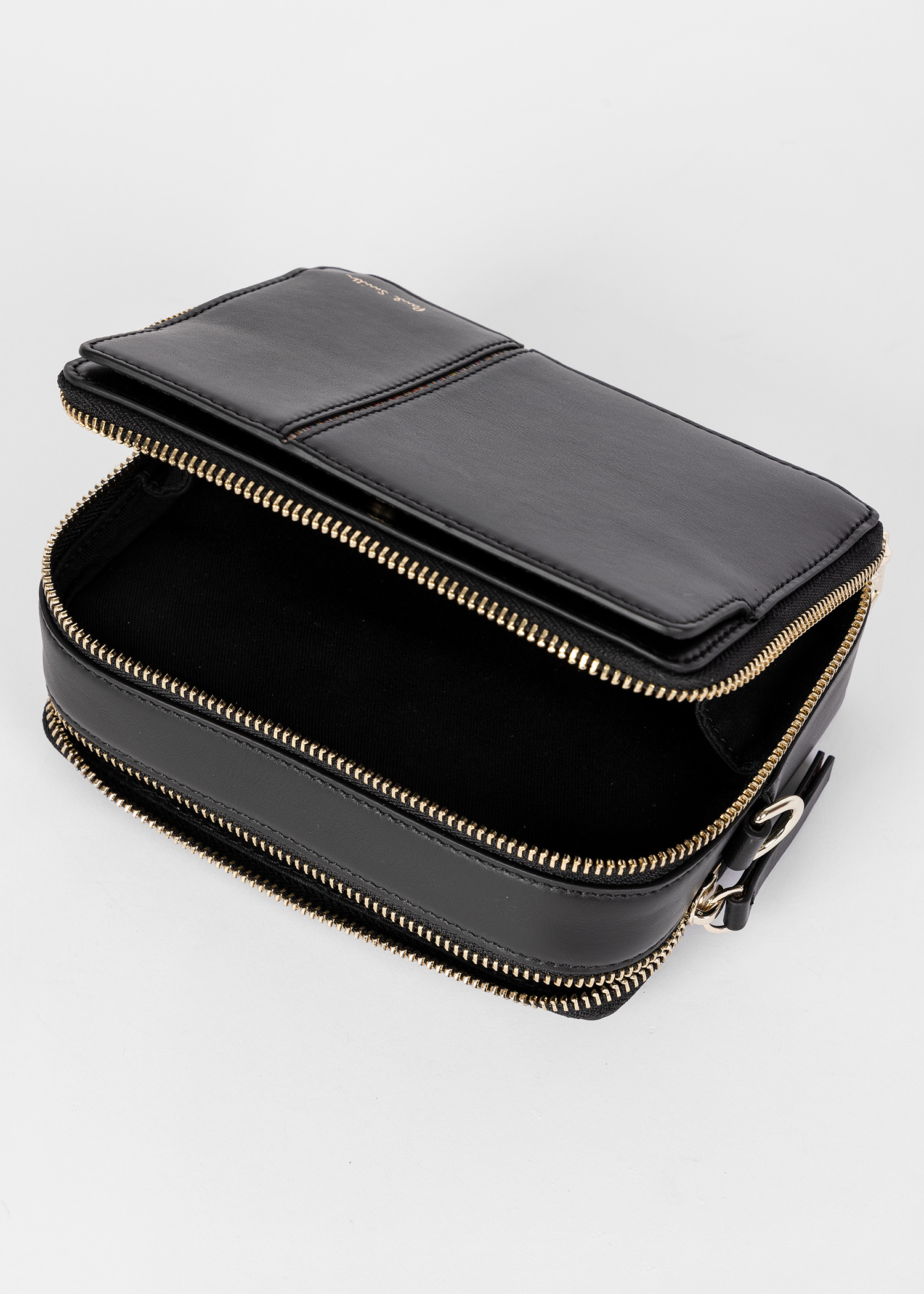 Women's Black Leather 'Signature Stripe' Camera Bag - 4