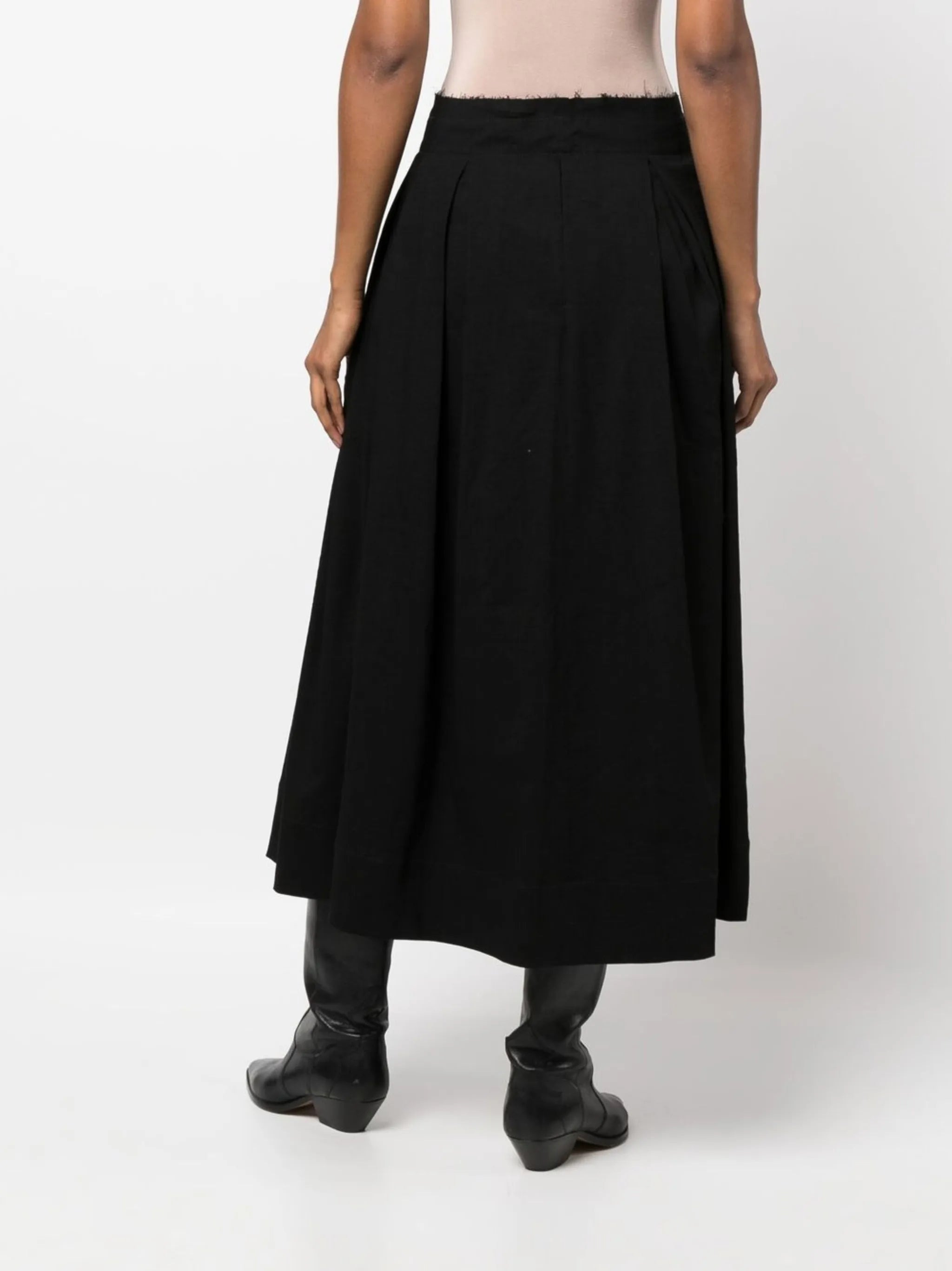 Uma Wang Raw-edge Pleated Long Skirt - 3