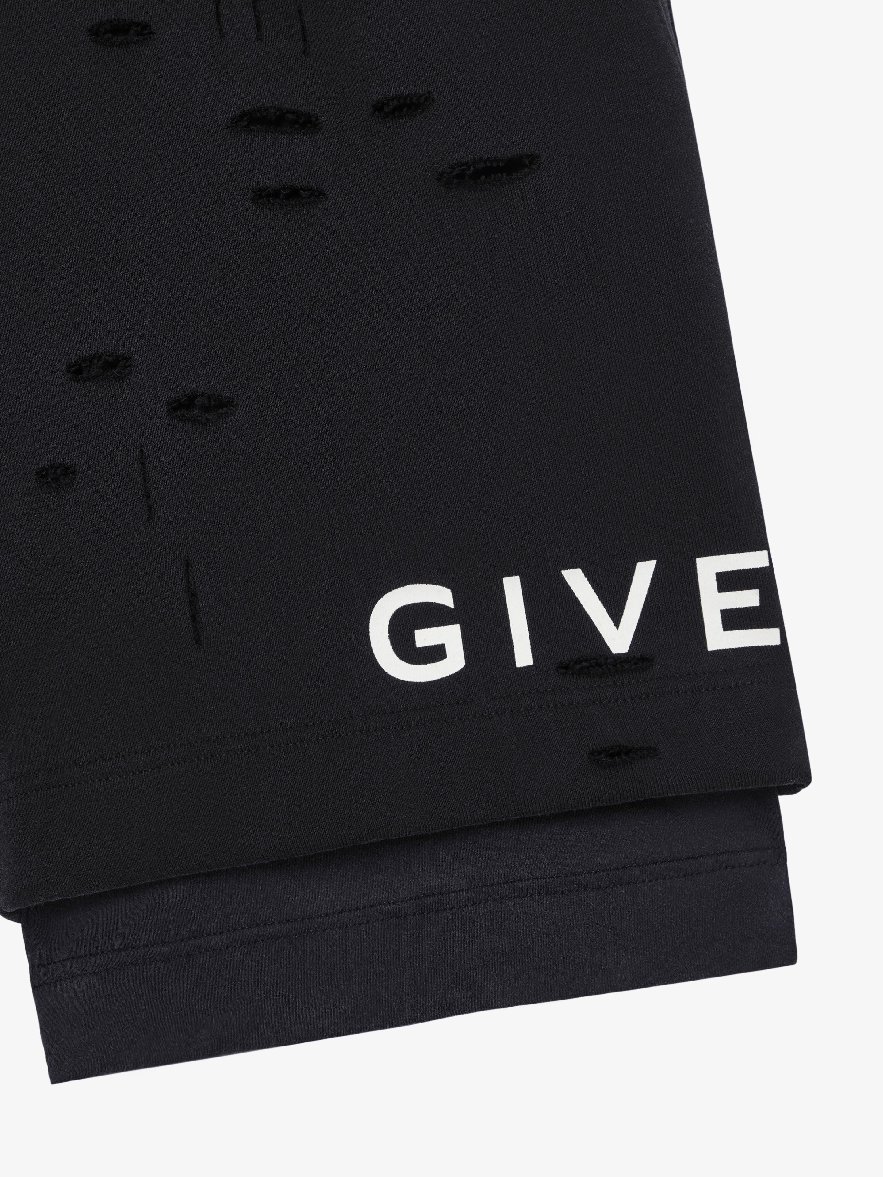 GIVENCHY BERMUDA SHORTS IN FELPA WITH DESTROYED EFFECT - 5