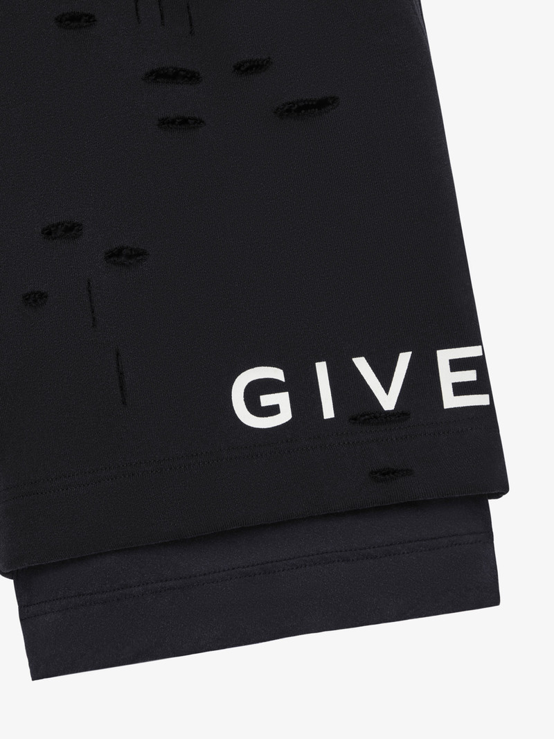 GIVENCHY BERMUDA SHORTS IN FELPA WITH DESTROYED EFFECT 5