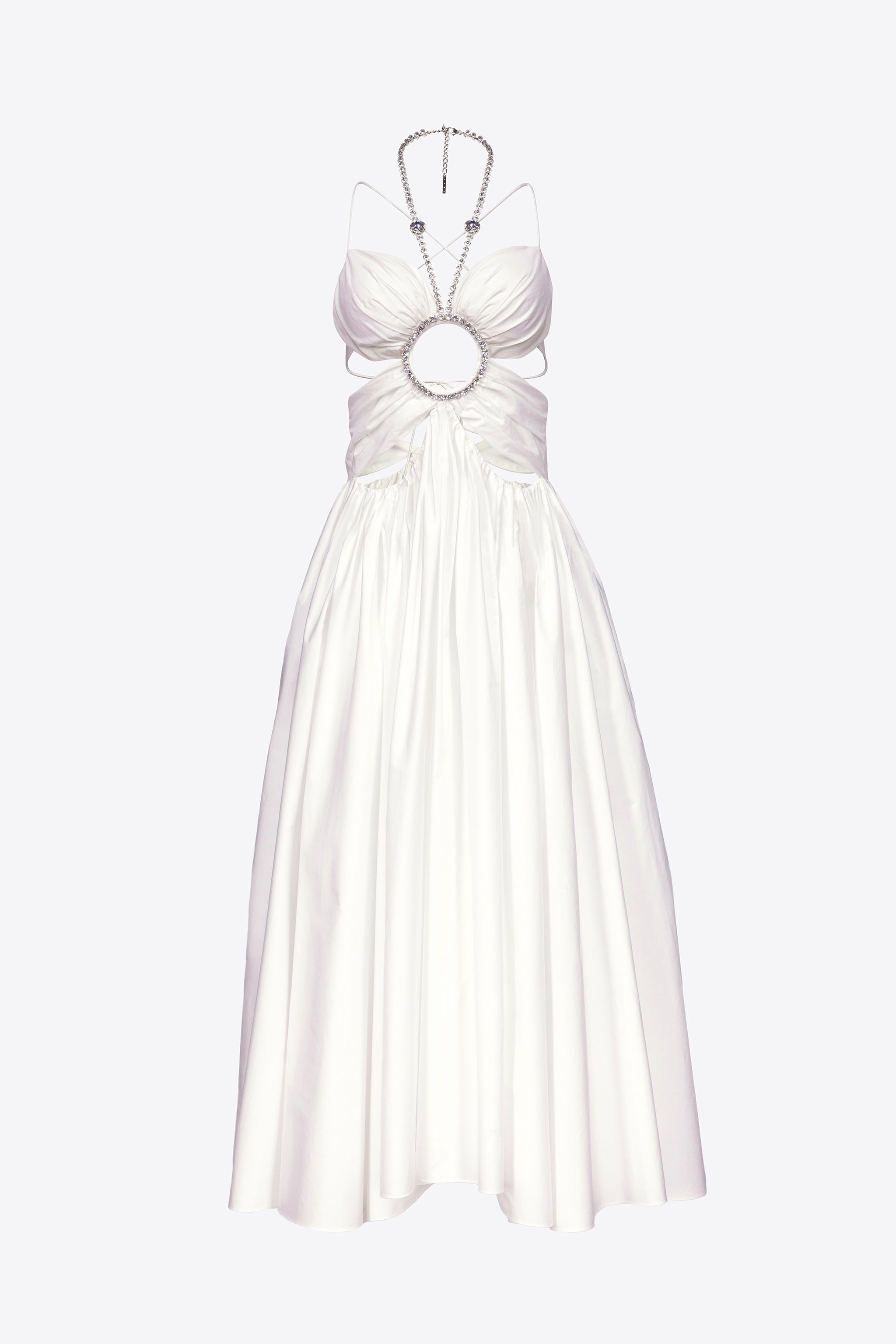 GATHERED BUTTERFLY POPLIN MIDI DRESS - 1