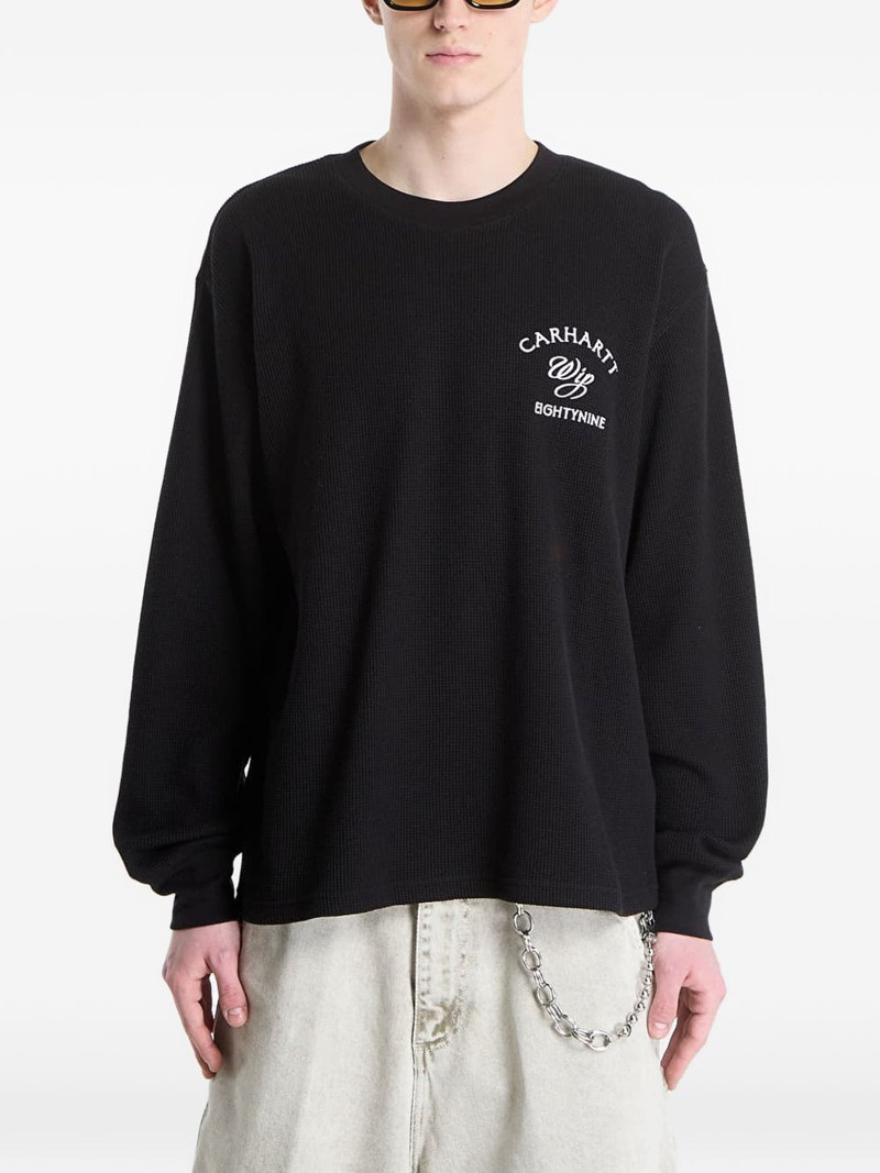 waffle-knit logo-print T-shirt 1